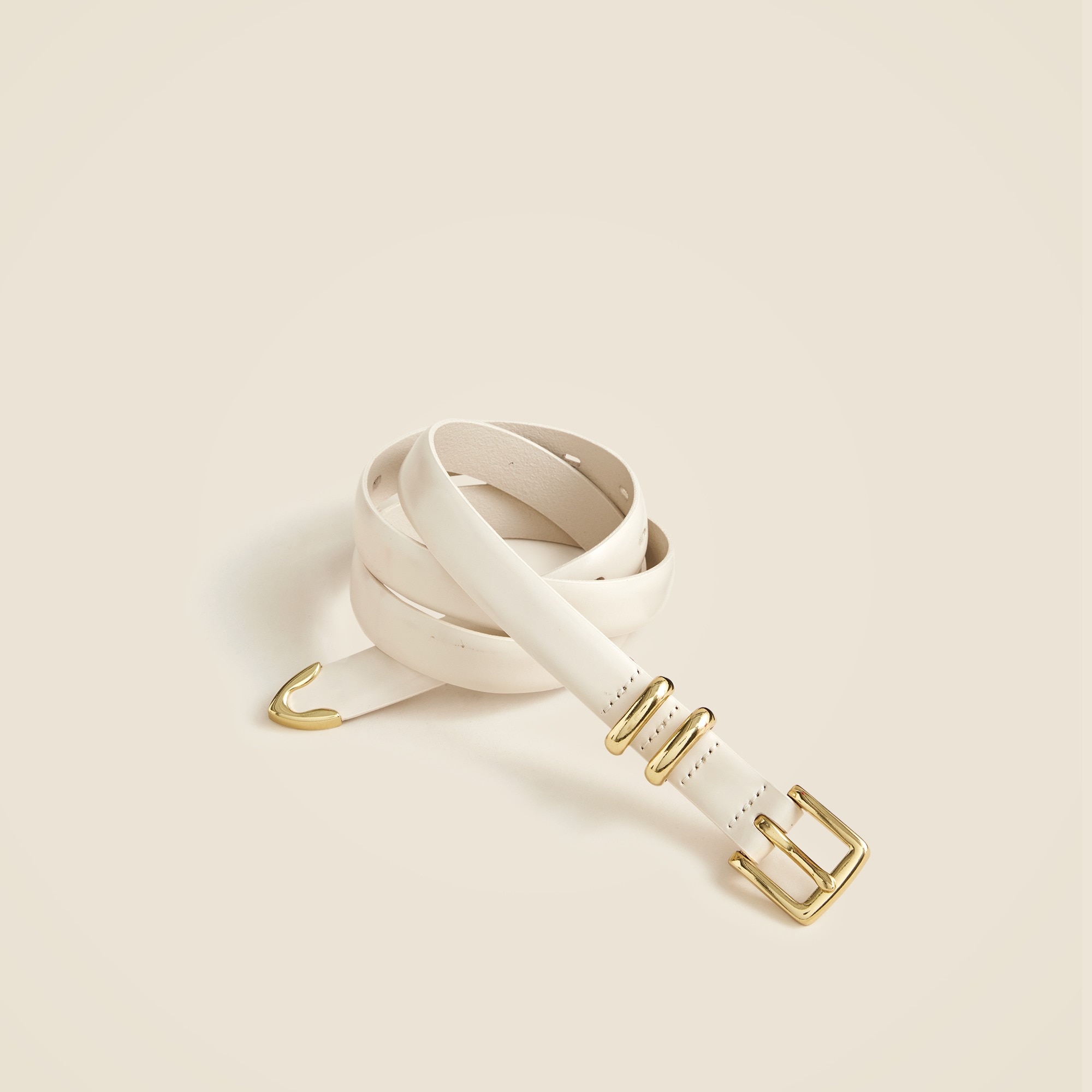 womens Thin Italian patent leather belt
