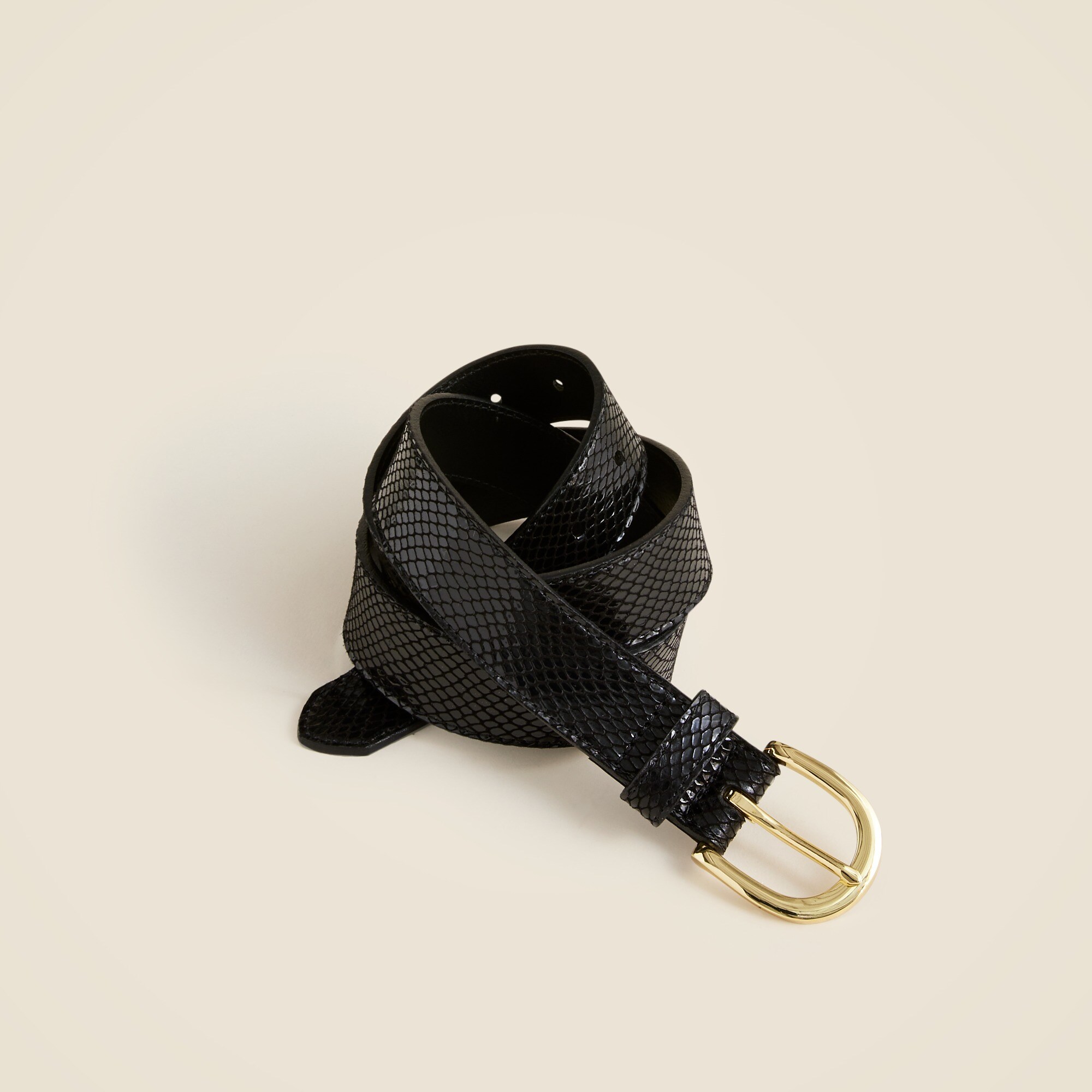 Snake-embossed Italian Patent Leather Belt For Women | J.Crew