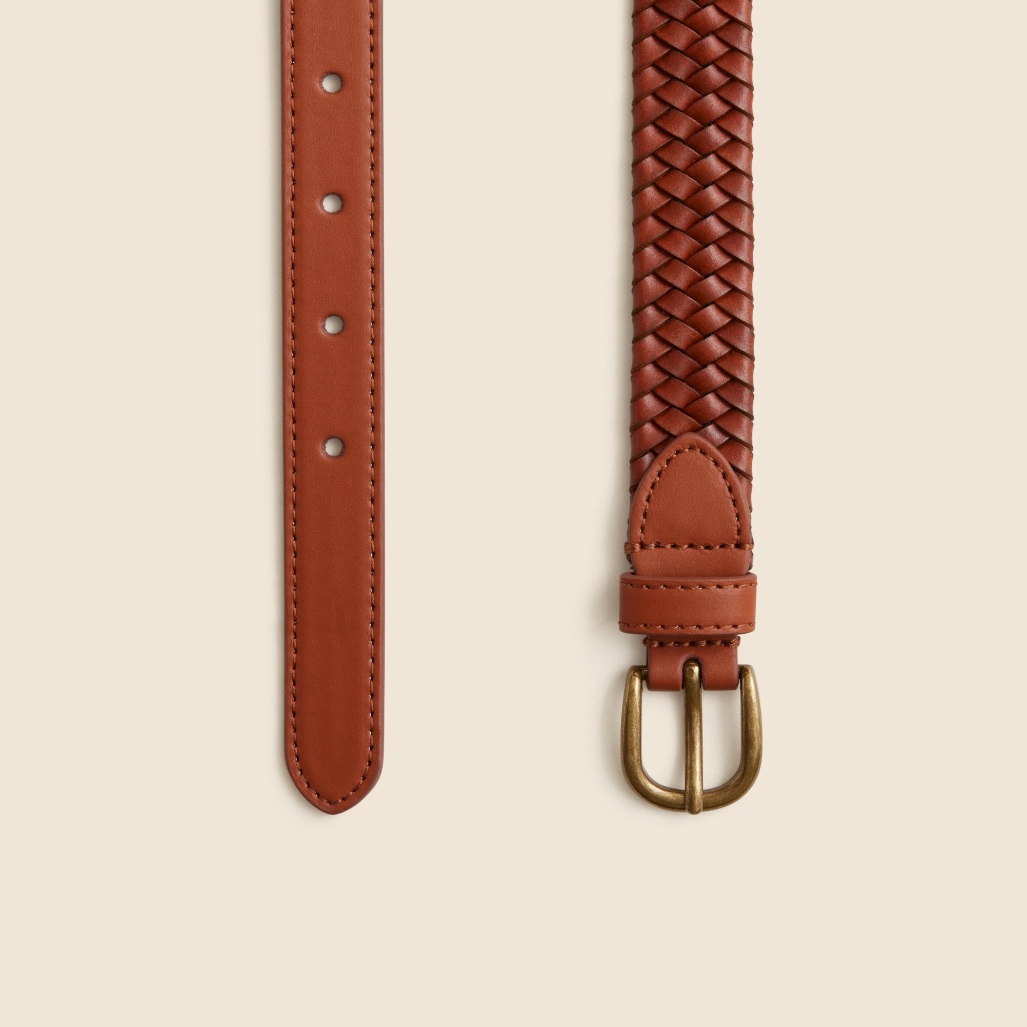 Perforated Oxblood Red Leather Necktie, automotive leather