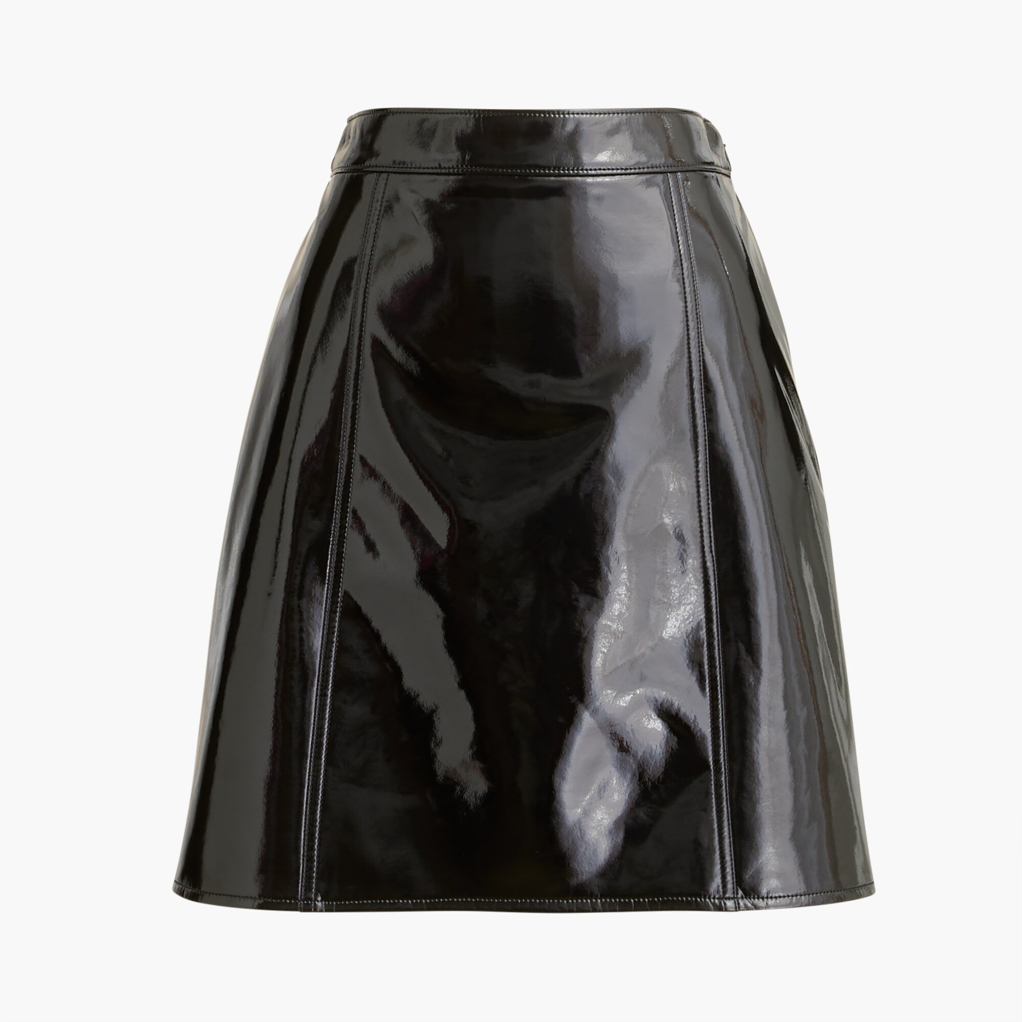 Faux patent leather mini skirt