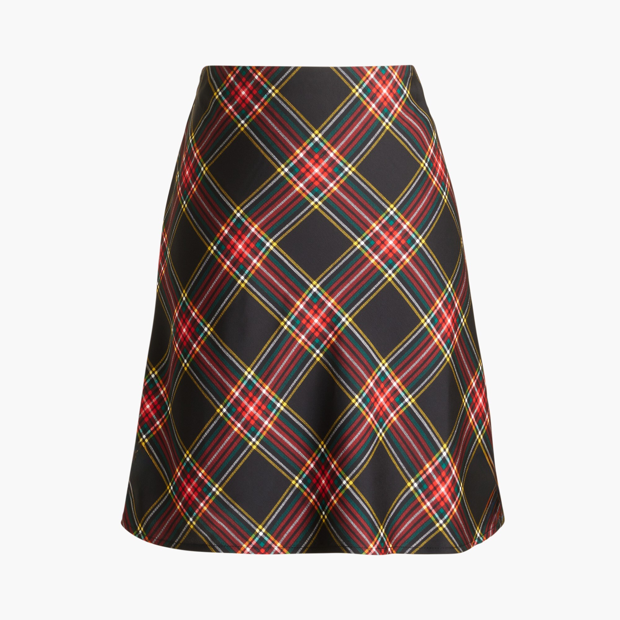 tartan mini bias slip skirt for women