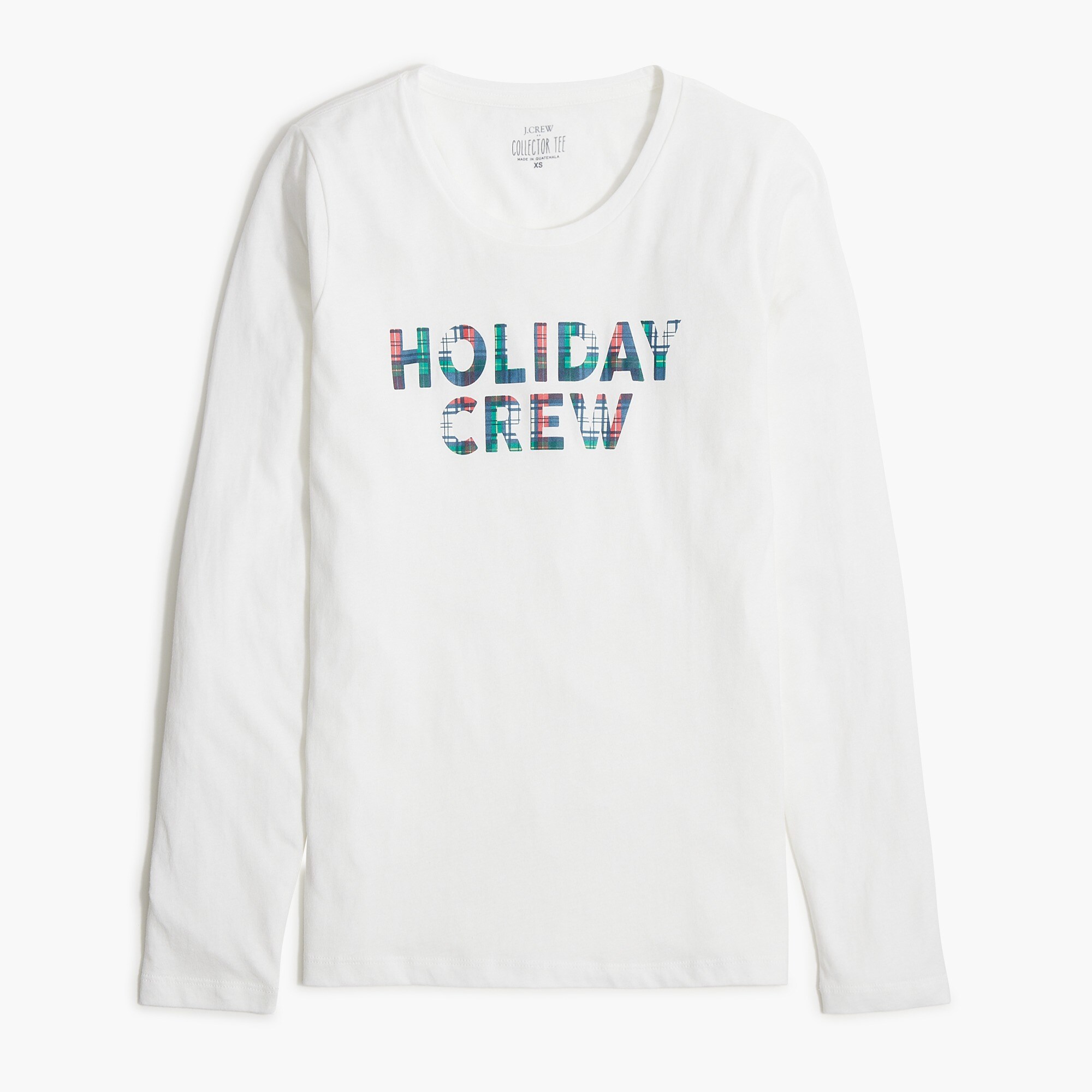 long-sleeve "holiday crew" graphic tee for women