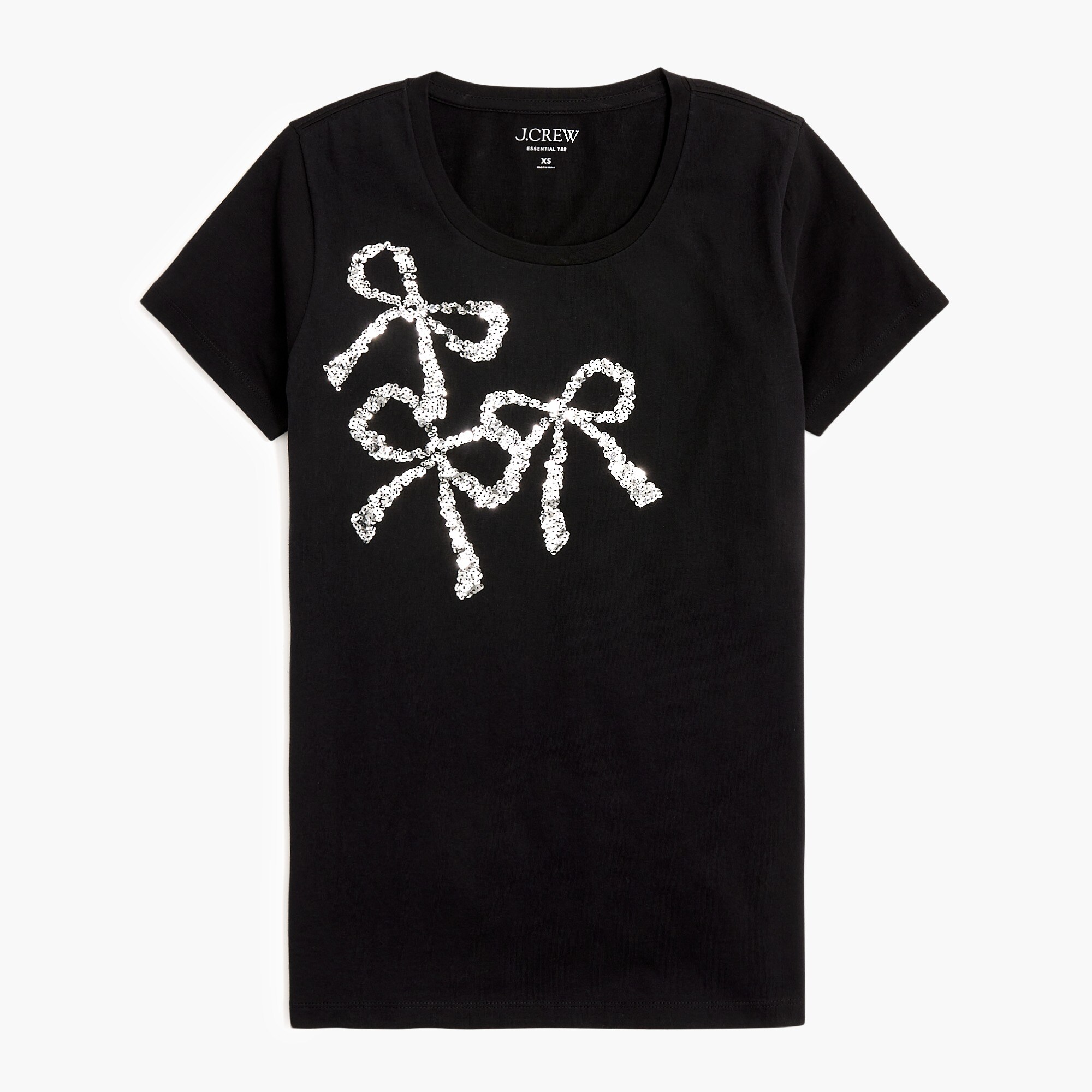 sequin bows graphic tee for women