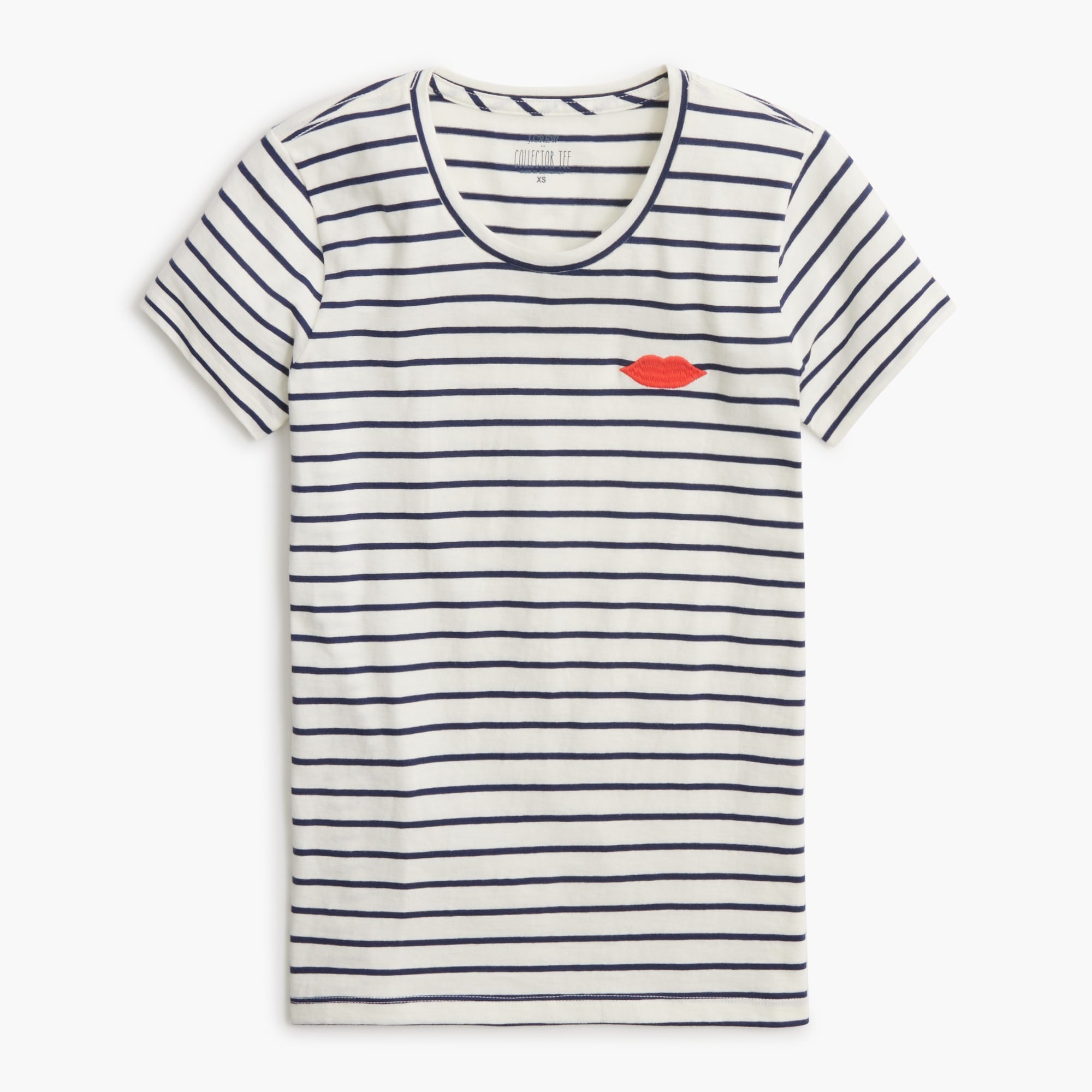 Lips striped graphic tee