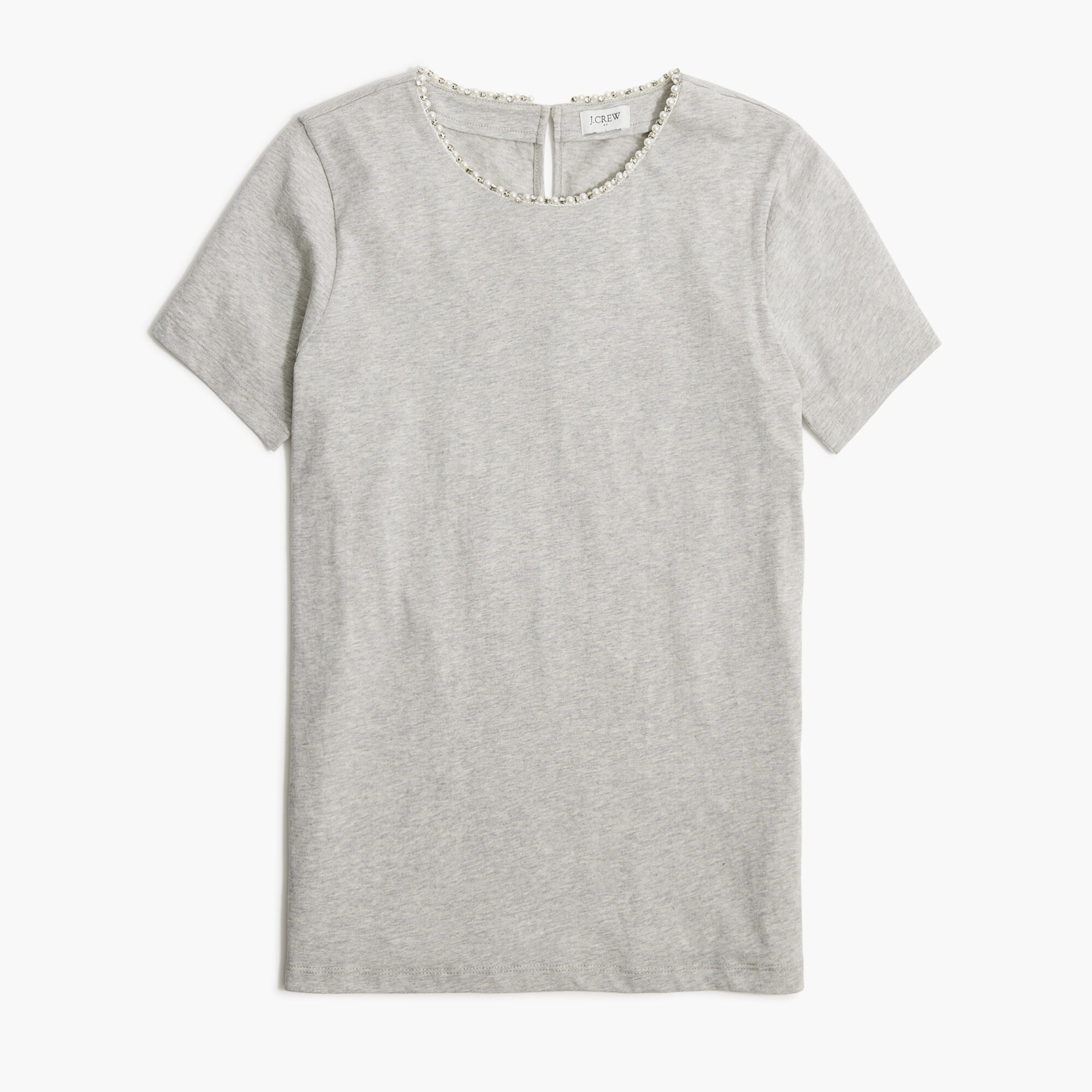 pearl and crystal embellished tee for women