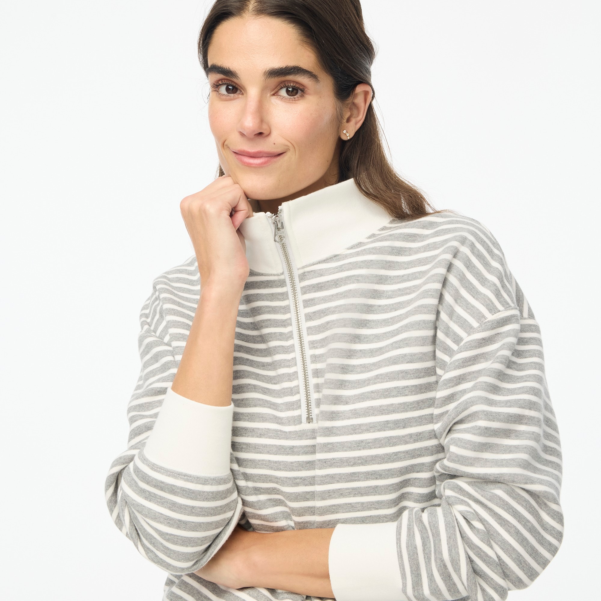 Striped half-zip sweatshirt