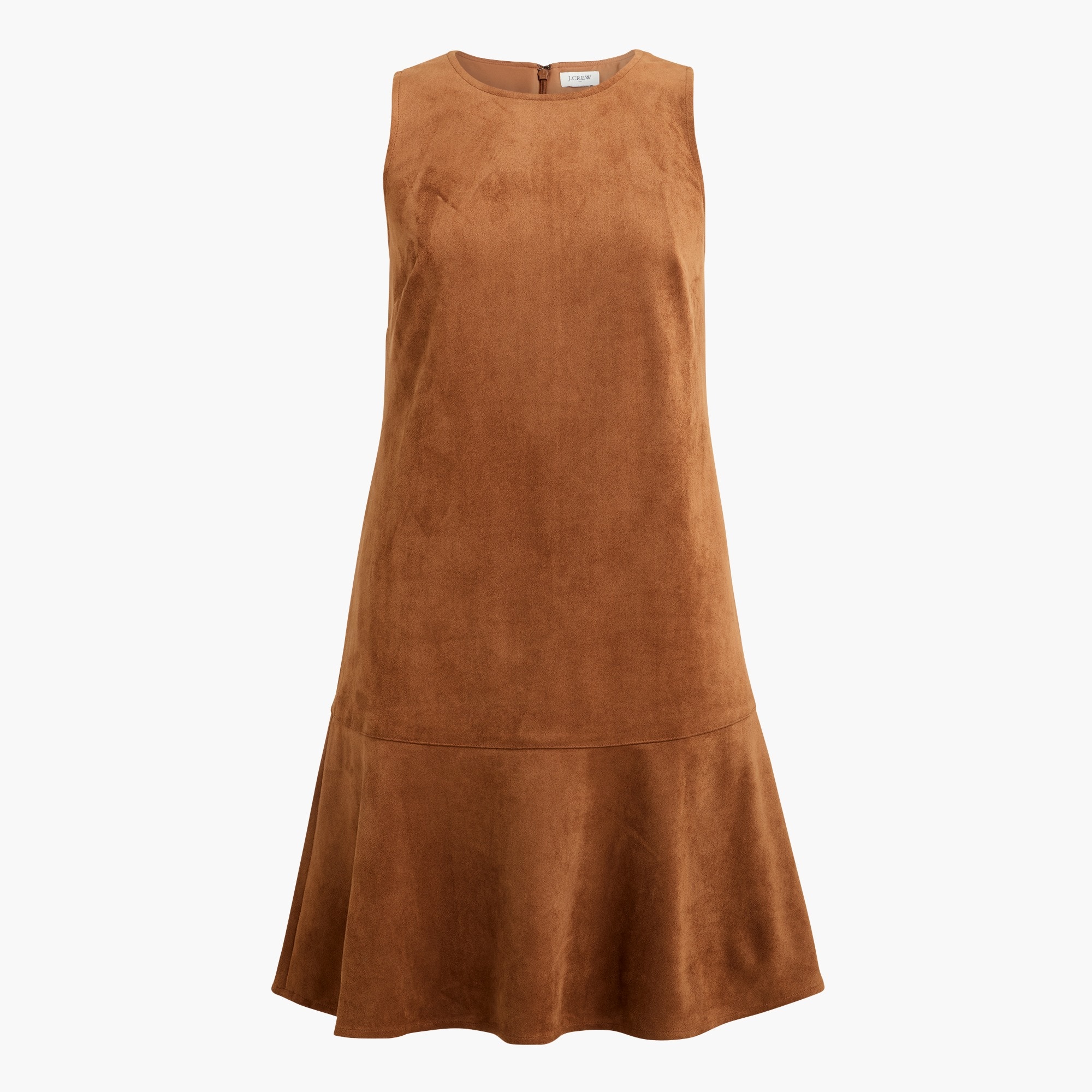 Faux-suede drop-waist mini dress