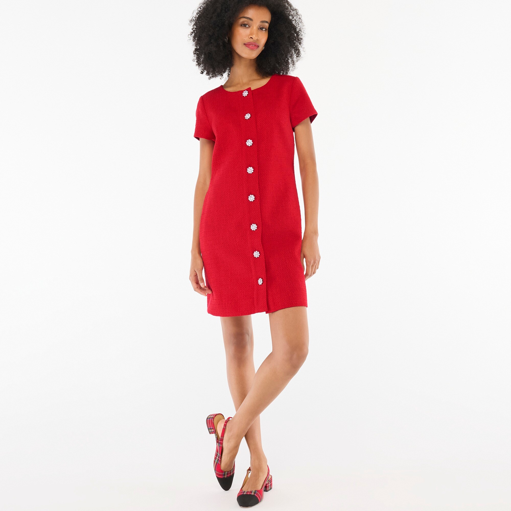 Overall dress with buttons down the front online