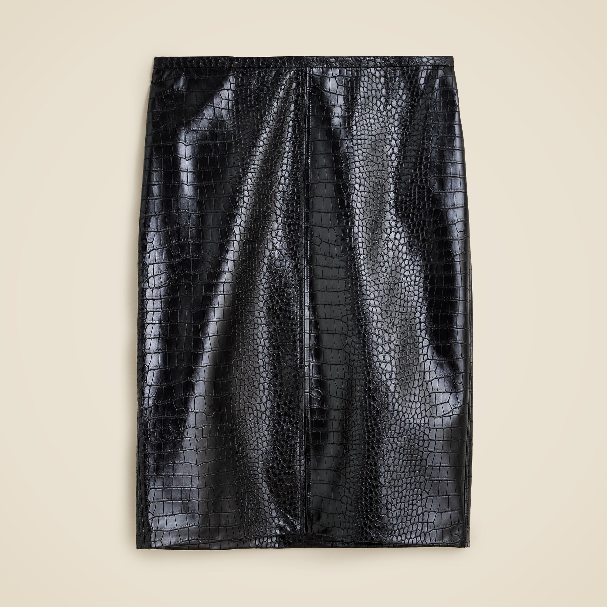 Pencil skirt in croc-embossed faux leather