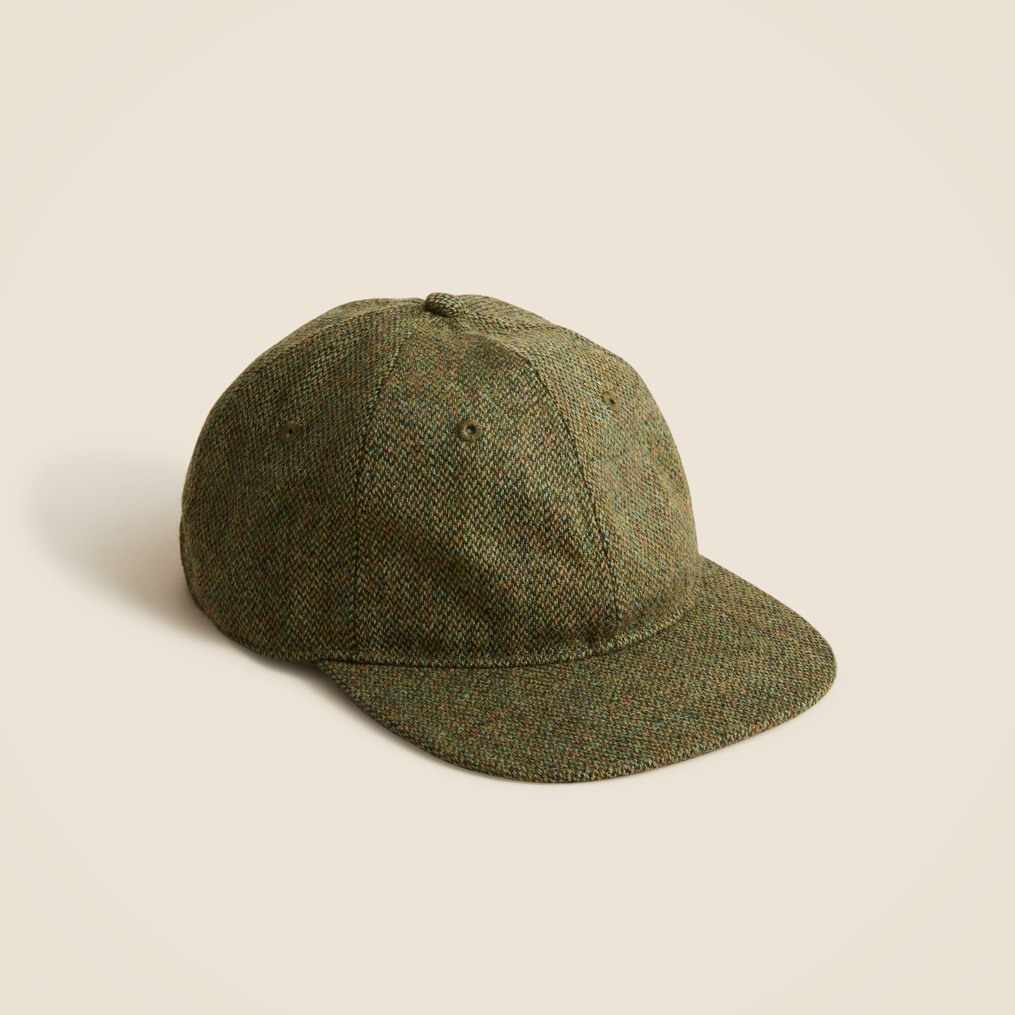 Wool tweed baseball cap