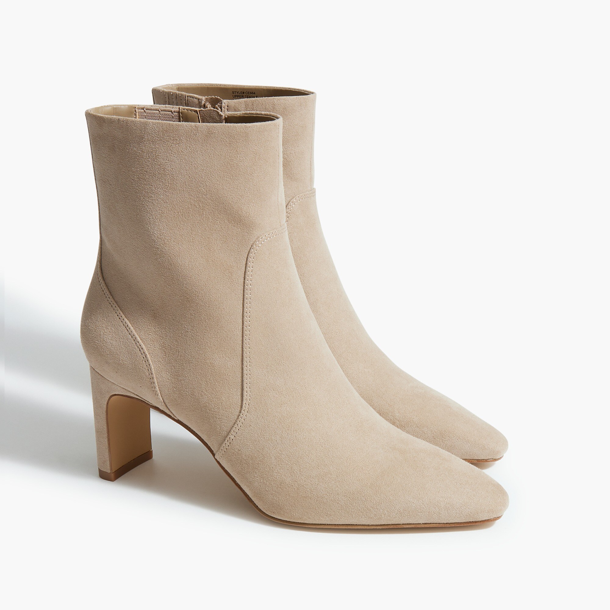 sueded heeled booties for women