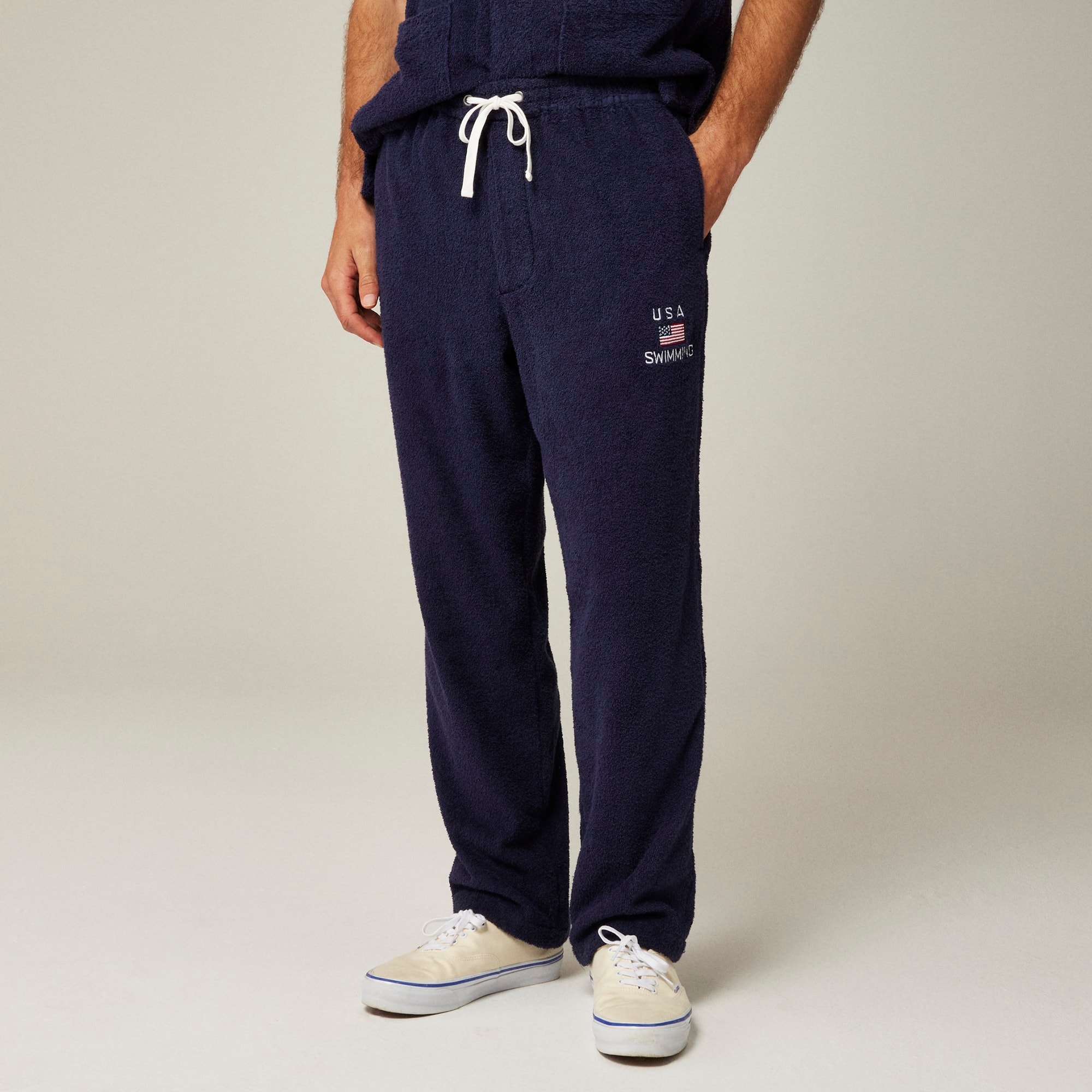 mens Pre-order Limited-edition USA Swimming&reg; X J.Crew terry cloth pant