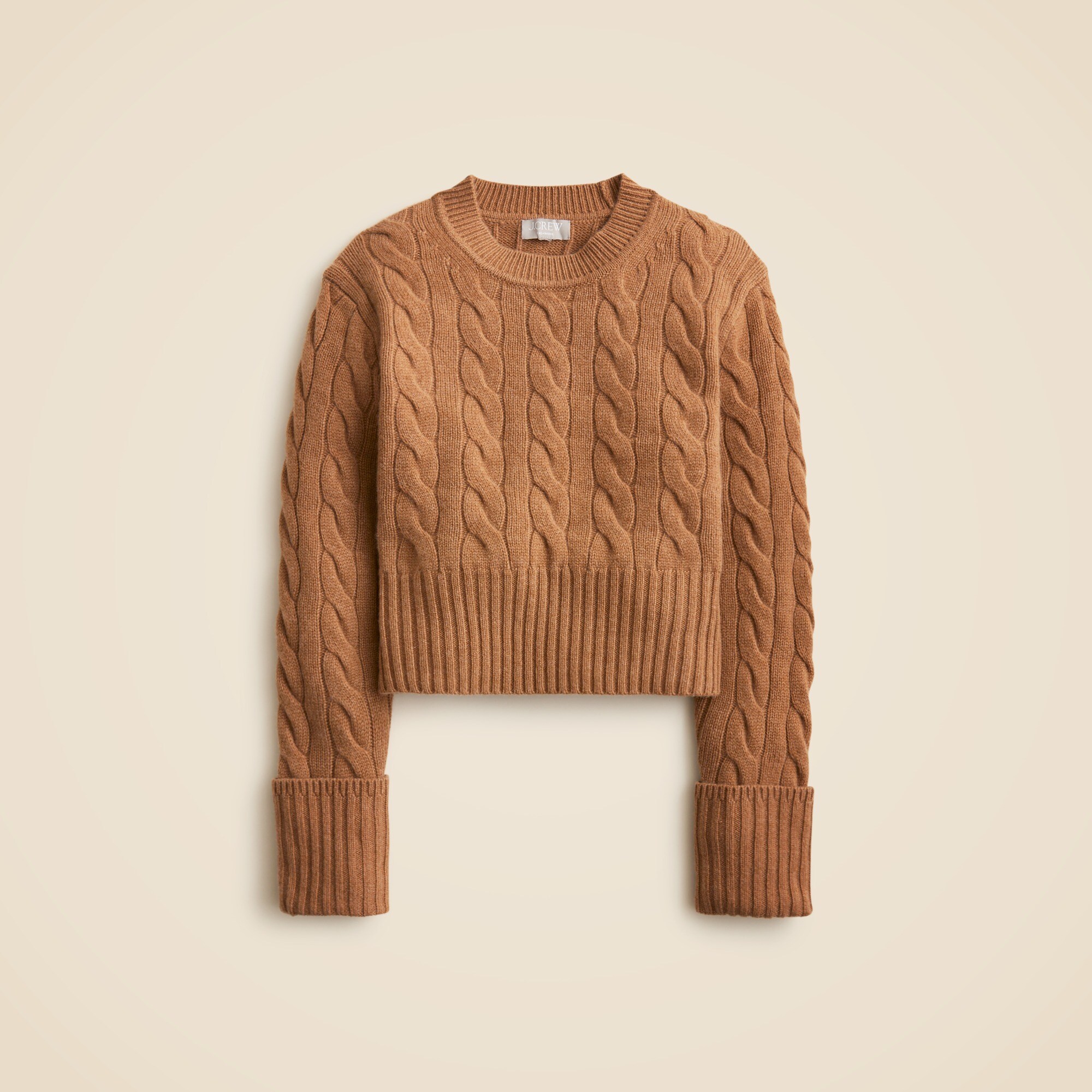 Collection cashmere cuffed crewneck sweater