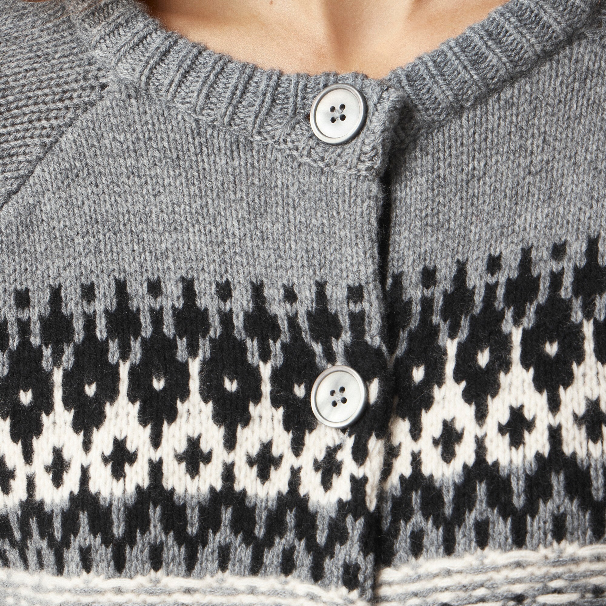 Cashmere relaxed Fair Isle cardigan sweater