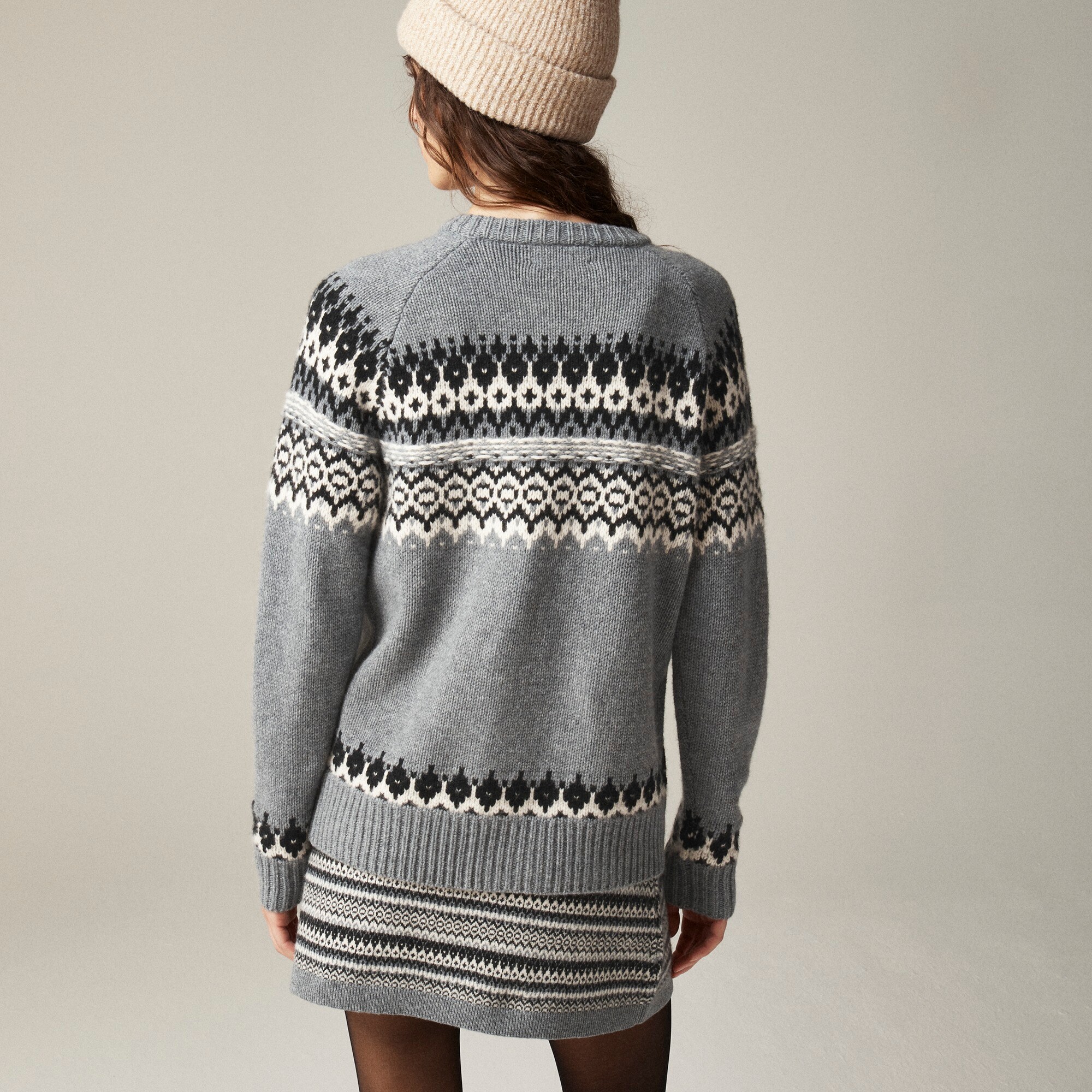 Cashmere relaxed Fair Isle cardigan sweater