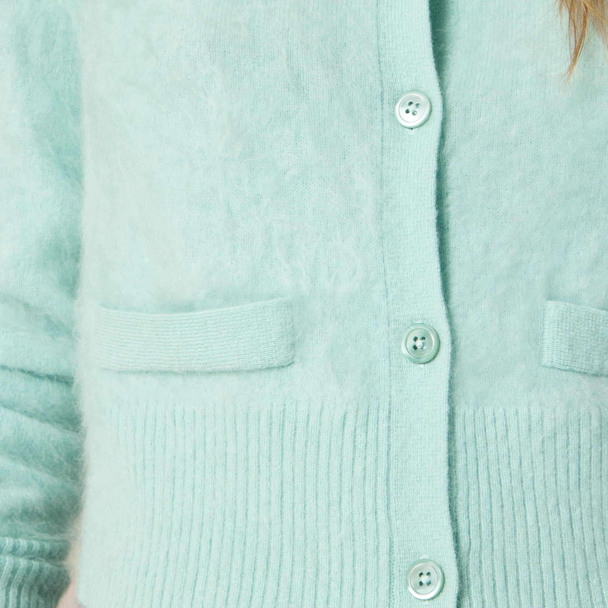 GREEN JAM フレキシア ナノカレントマイクロウェーブ Brushed Cashmere Cropped Cardigan For Women | J.Crew