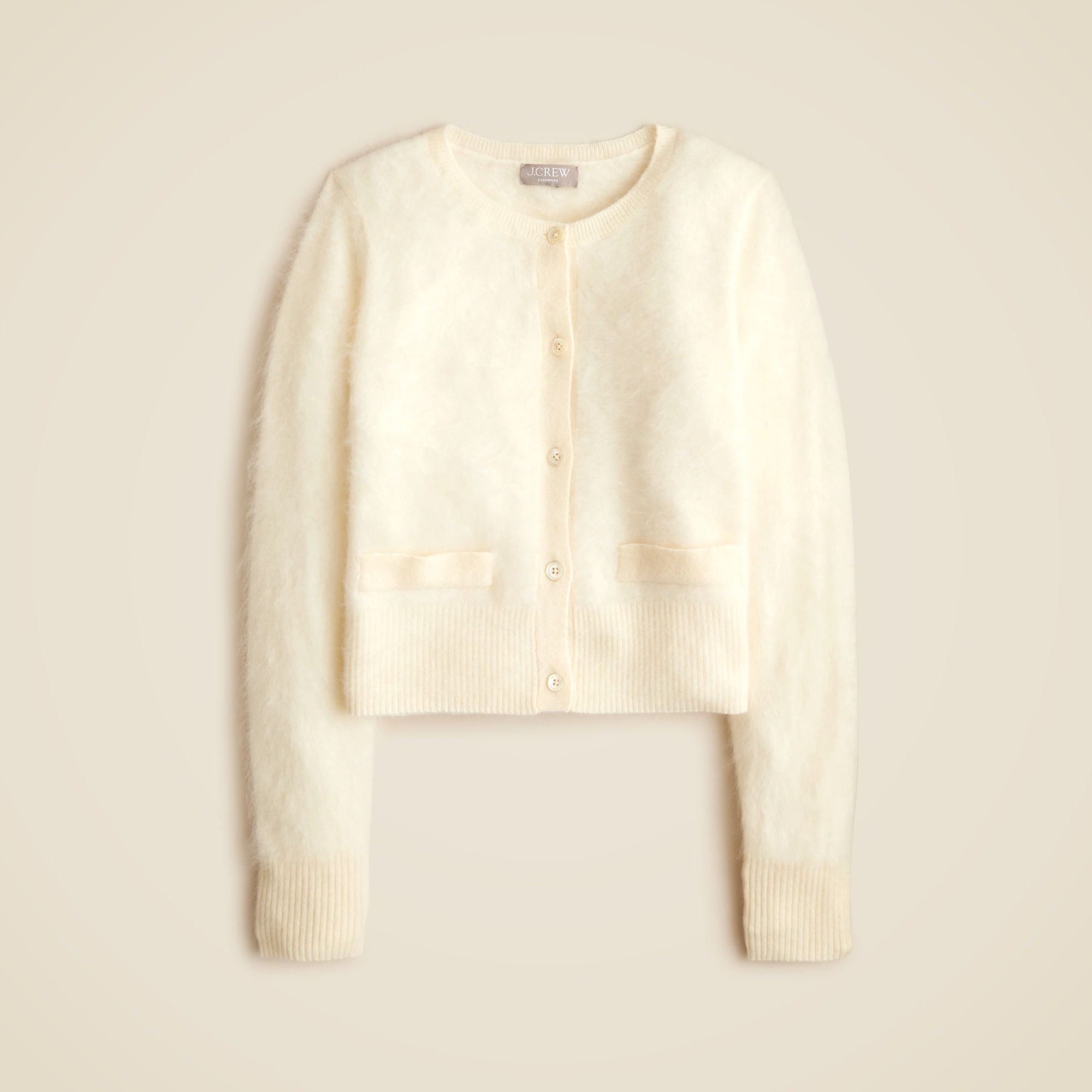 womens Brushed cashmere cropped cardigan