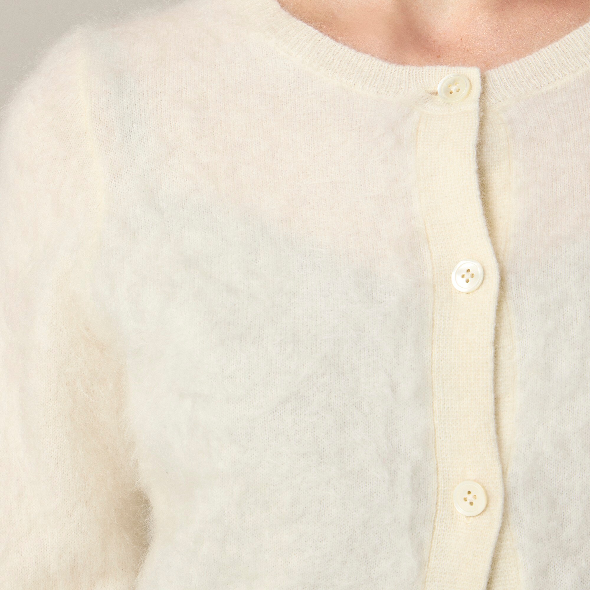 Brushed cashmere cropped cardigan