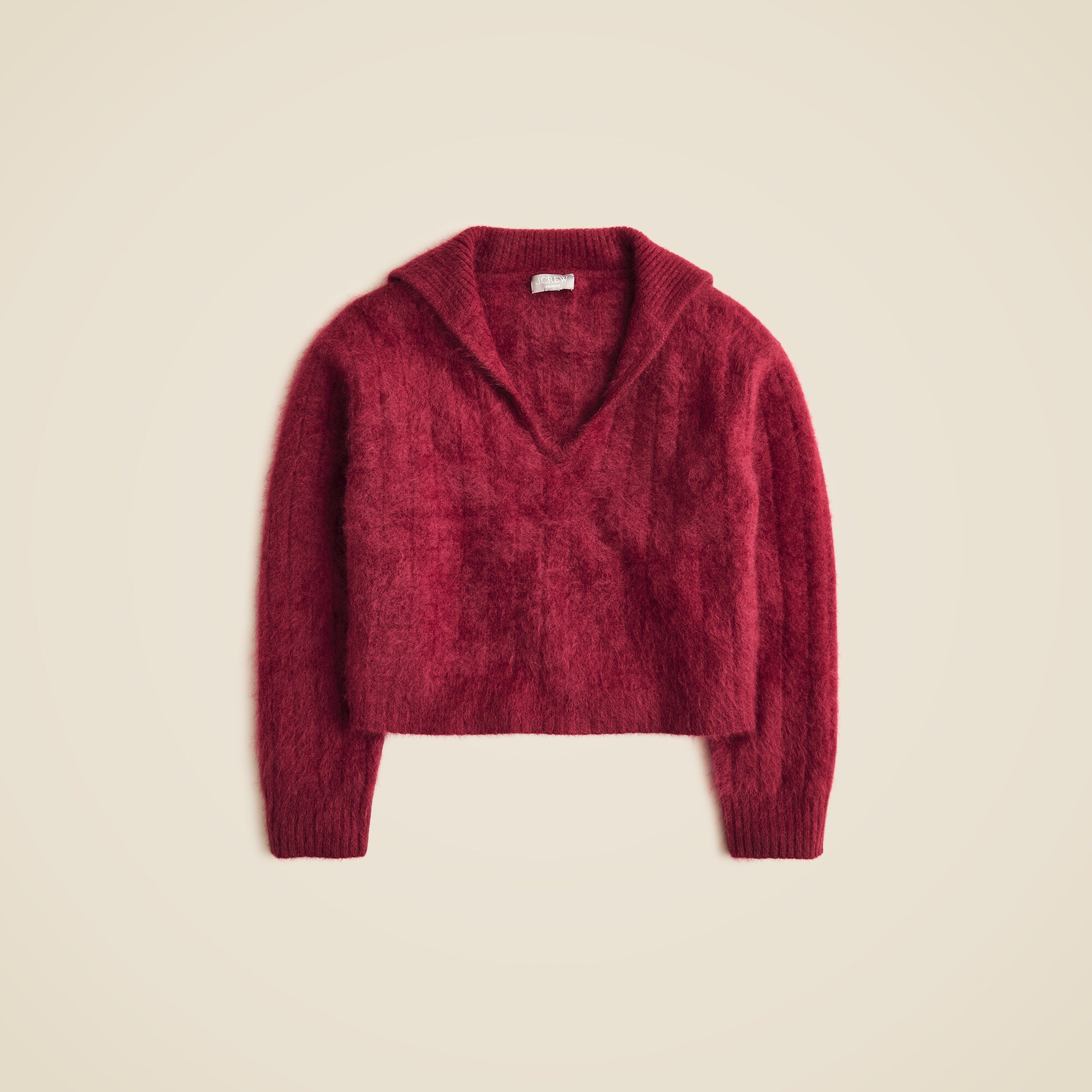 Brushed cashmere sailor-collar sweater