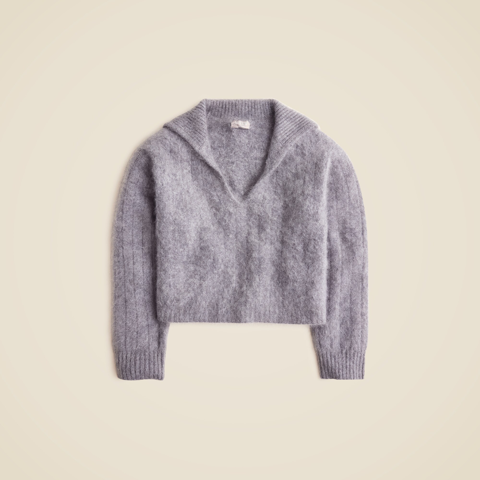 Brushed cashmere sailor-collar sweater