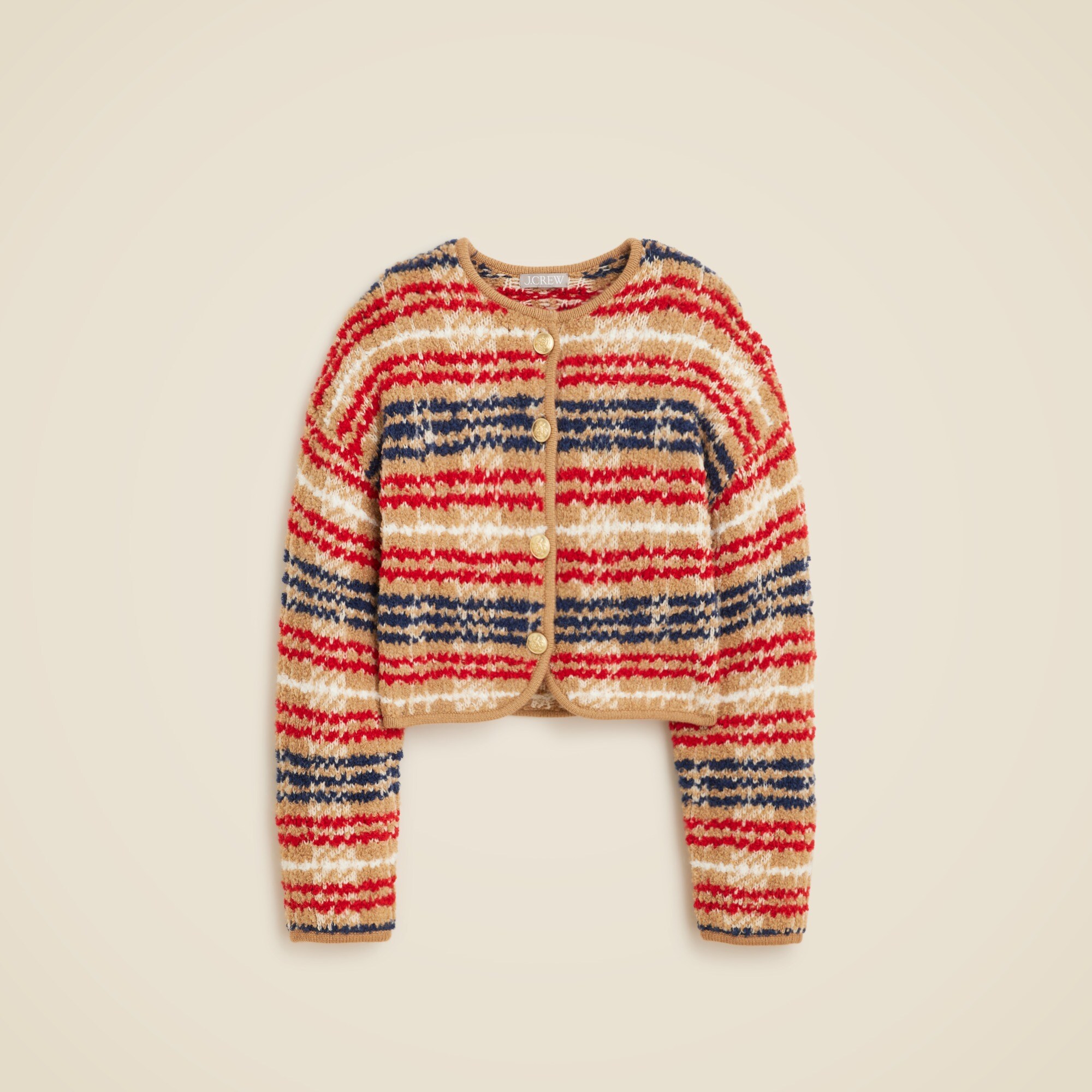 Sweater lady jacket in plaid bouclé yarn