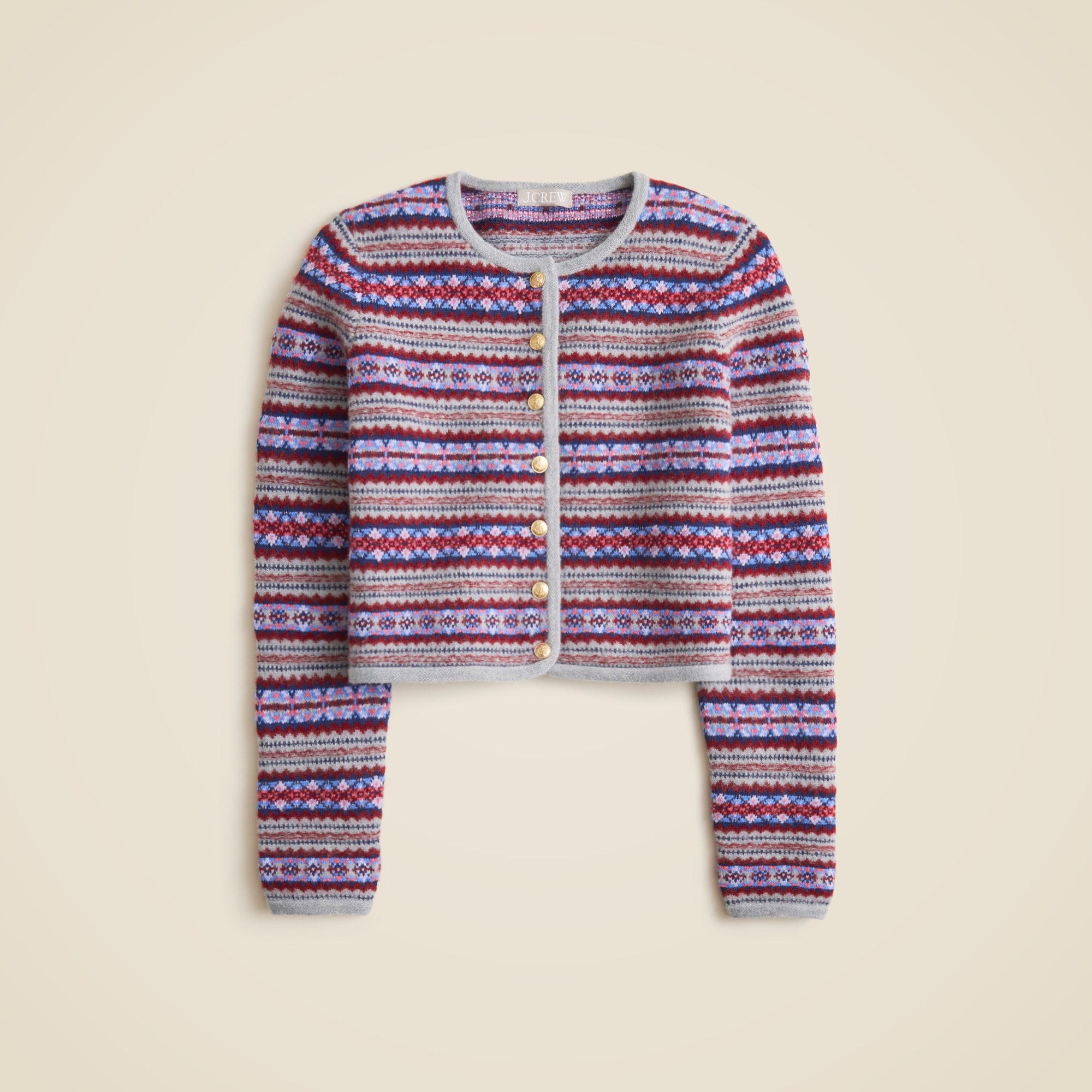 Fair Isle lady jacket in boiled wool blend
