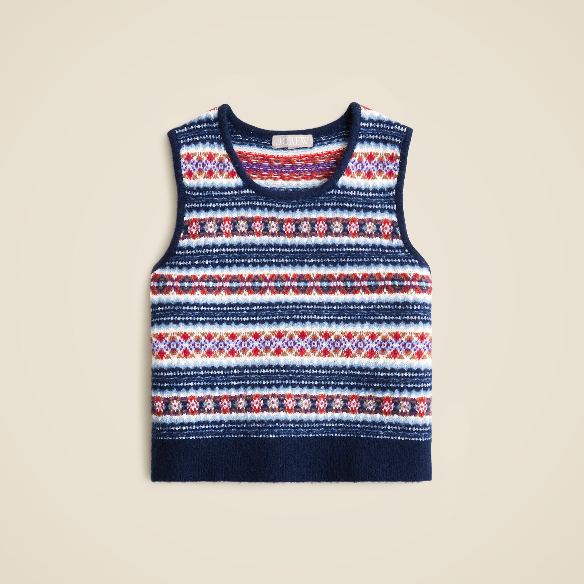 Fair Isle sweater shell in boiled wool blend
