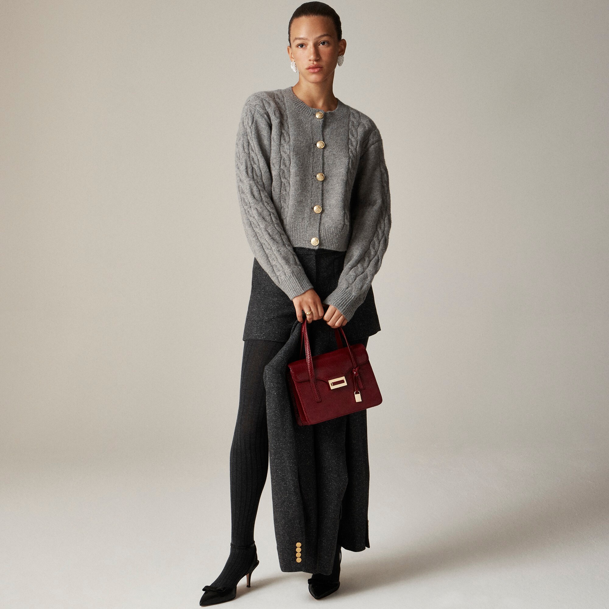 Cable-knit cardigan