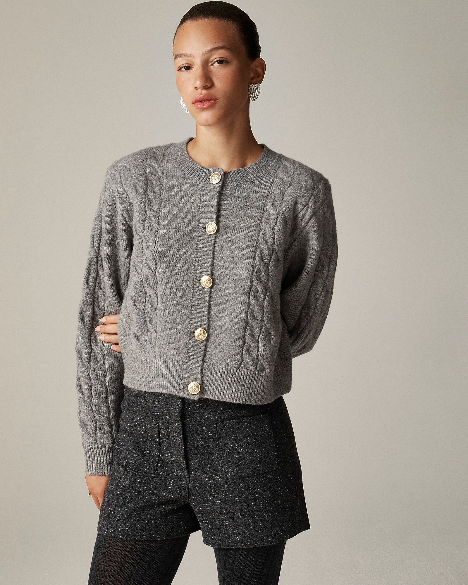 J.Crew: Cable-knit Cardigan For Women J.Crew: Cable-knit Cardigan For Women