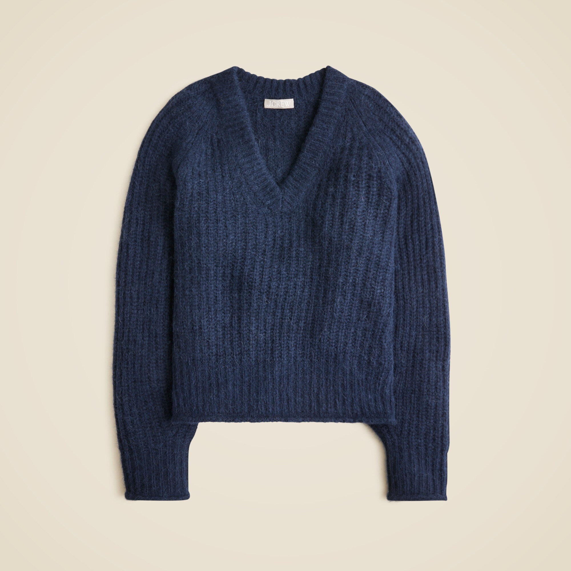 Ribbed V-neck sweater in wool blend