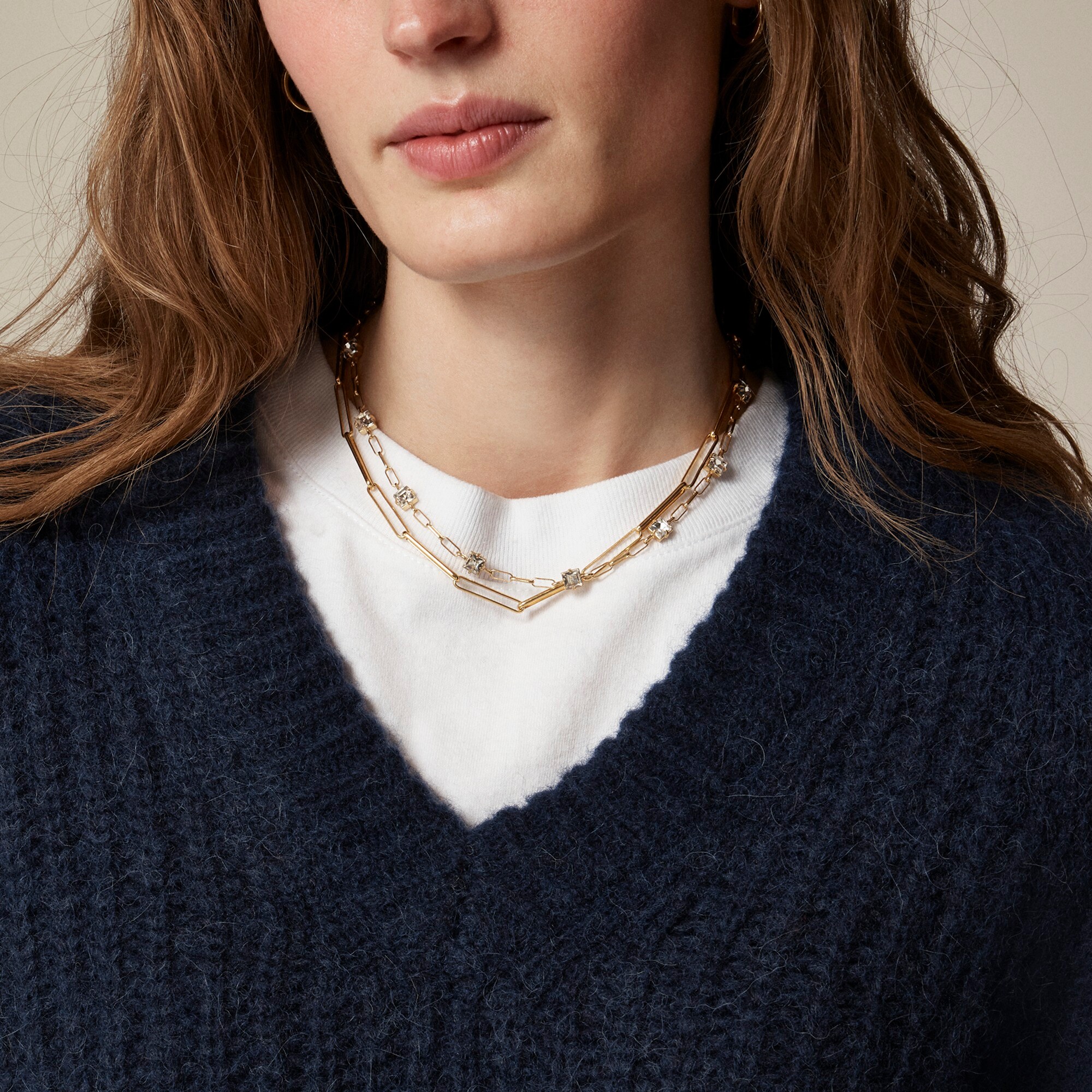 Ribbed V-neck sweater in wool blend