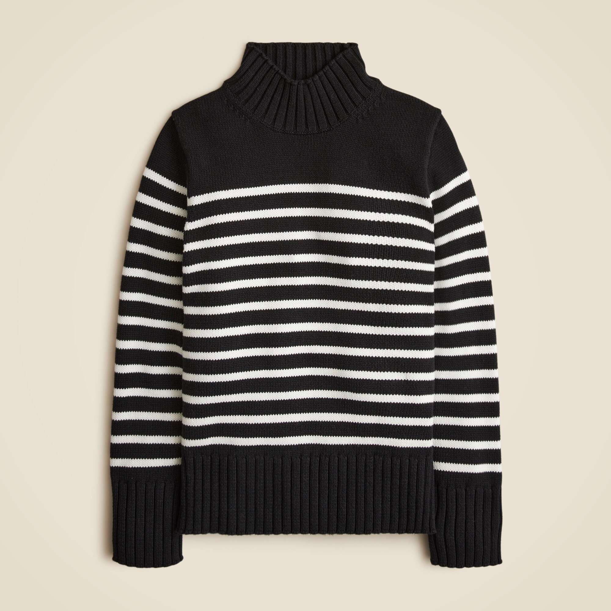 Cotton turtleneck sweater in stripe