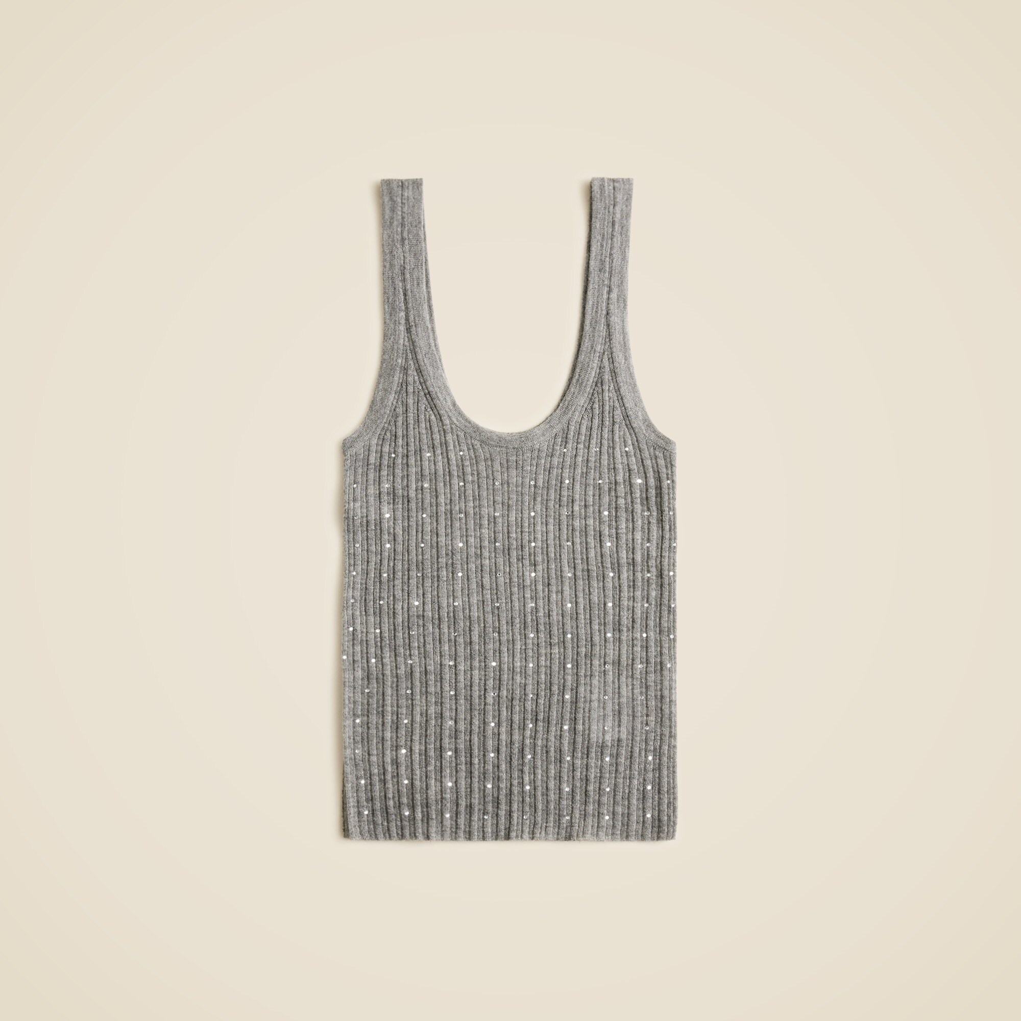  Featherweight cashmere embellished sweater-tank