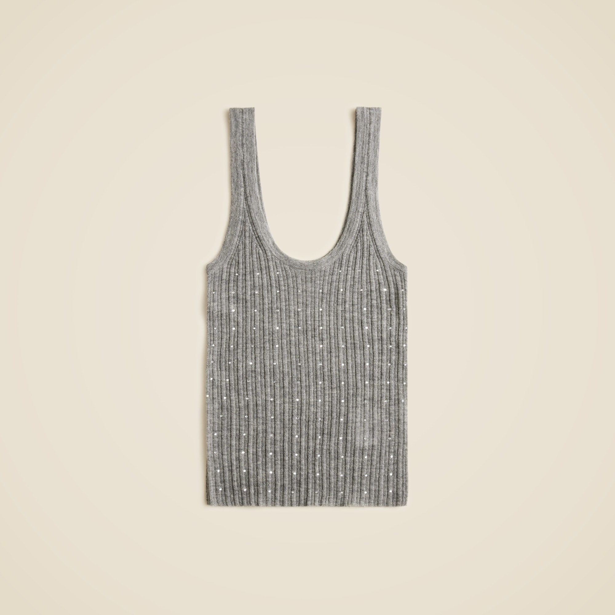 Featherweight cashmere embellished sweater-tank