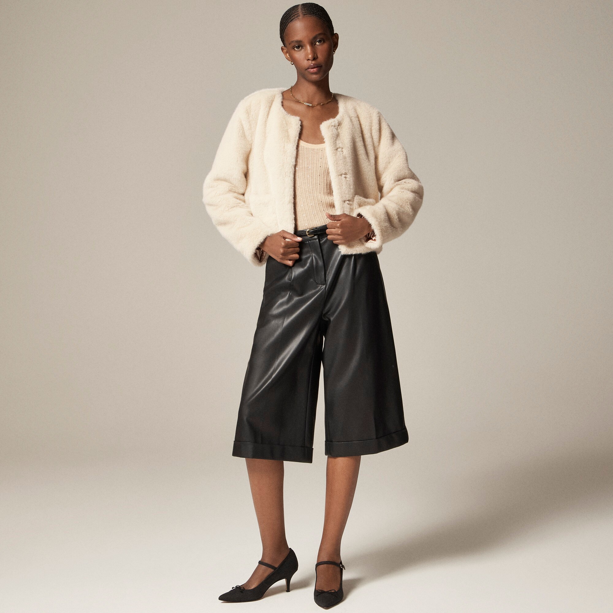 Featherweight cashmere embellished sweater-tank