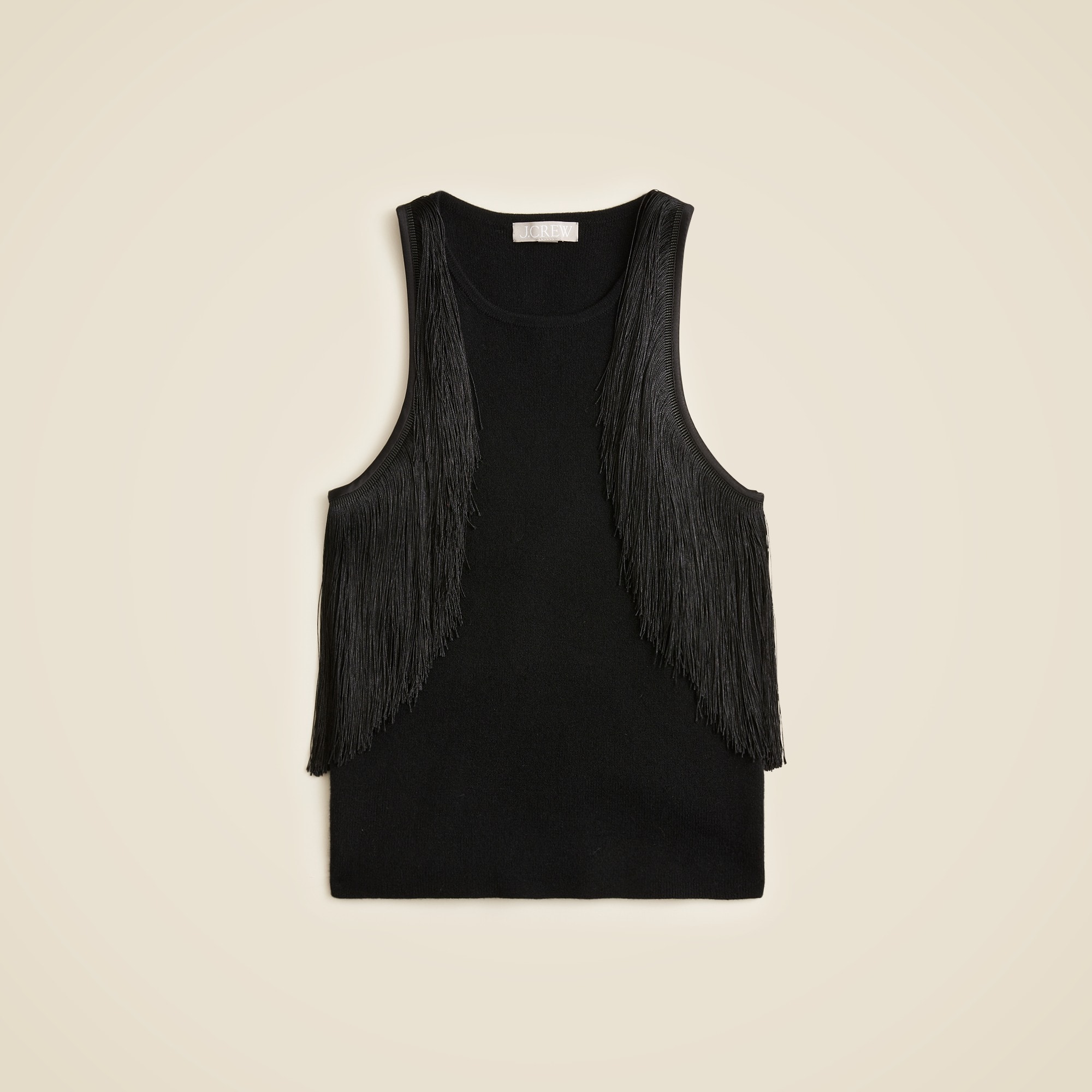 トップス seyto Jacquard fringe sleeveless tops CE707_BK0001_m