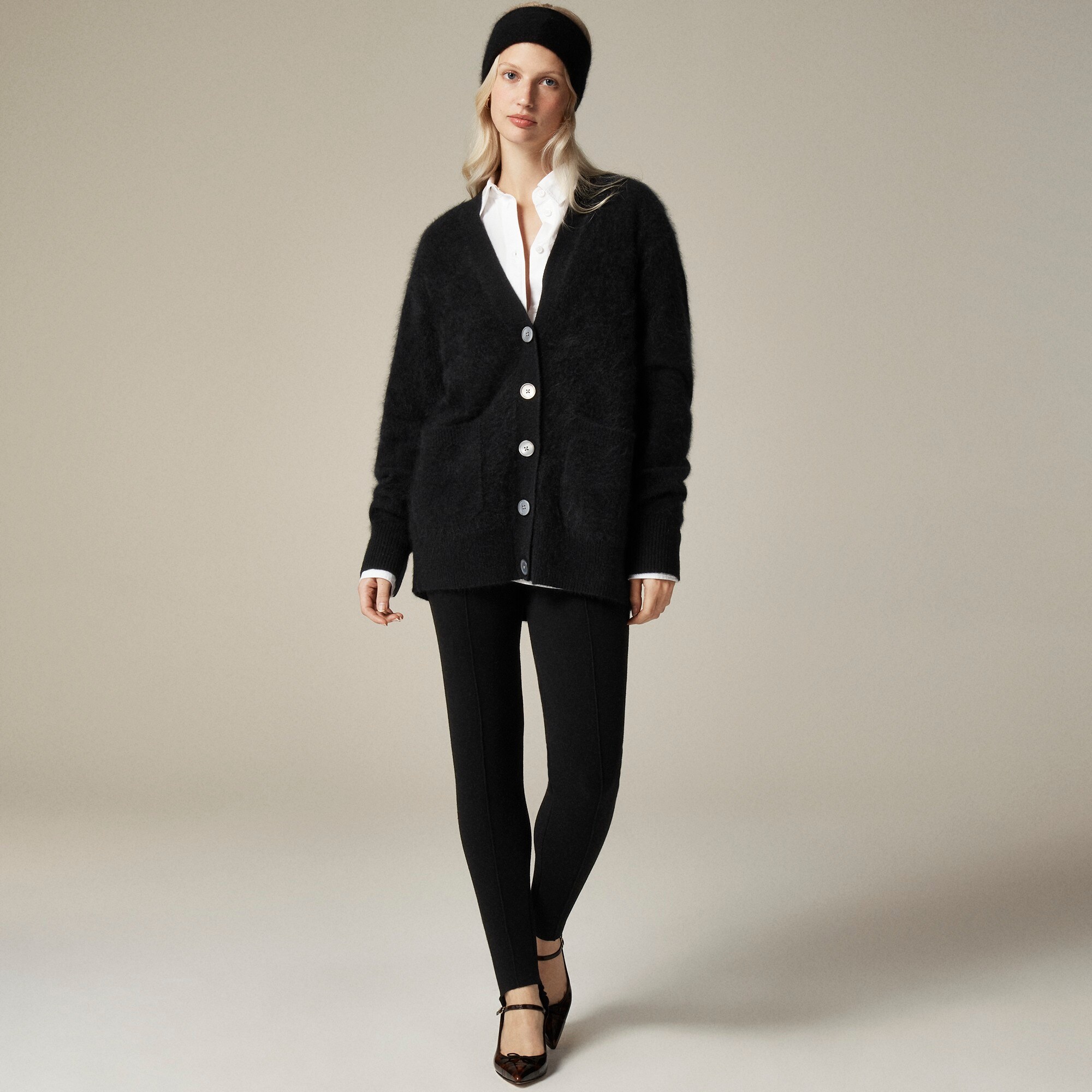 womens Brushed cashmere relaxed cardigan