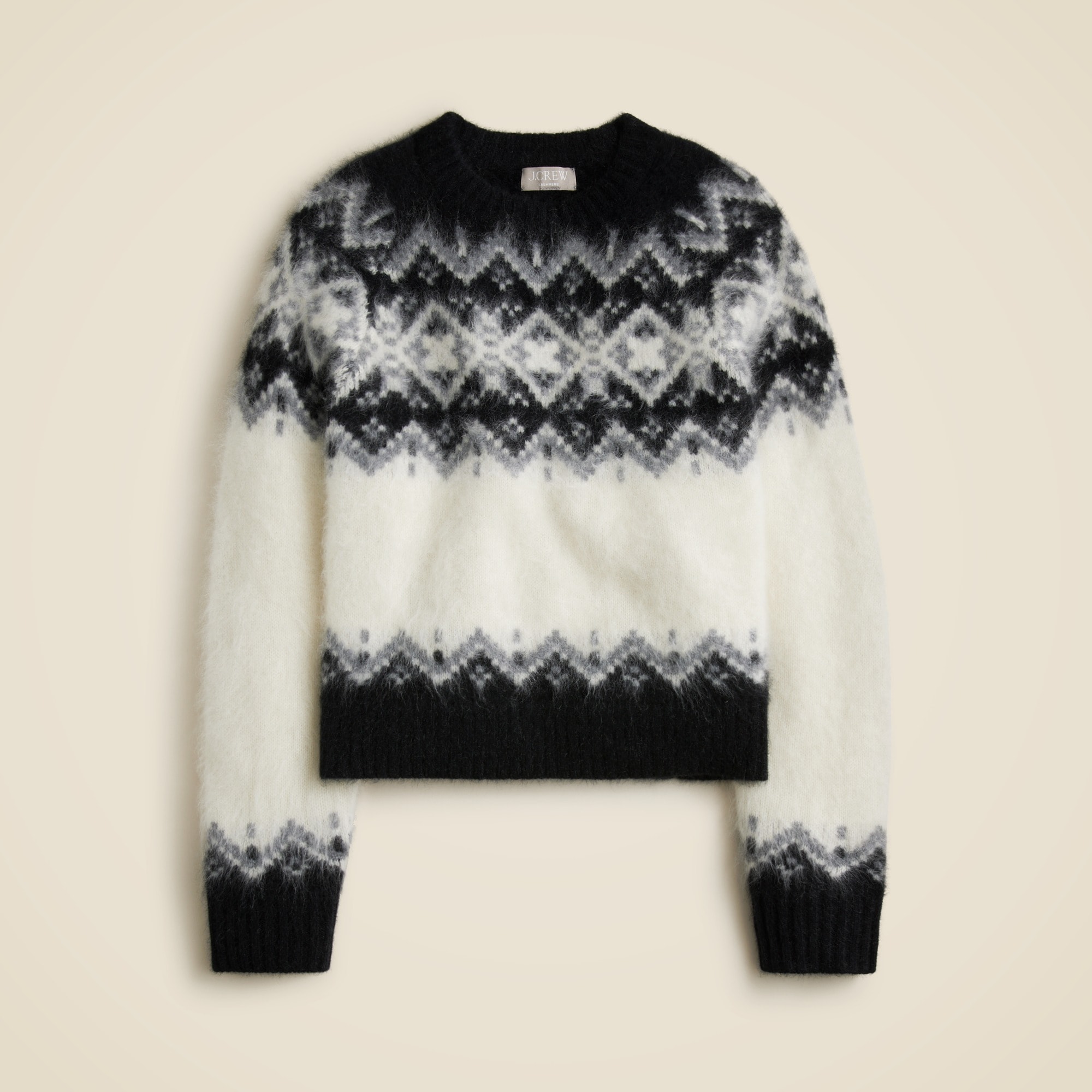 J.Crew: Brushed Cashmere Fair Isle Sweater For Women
