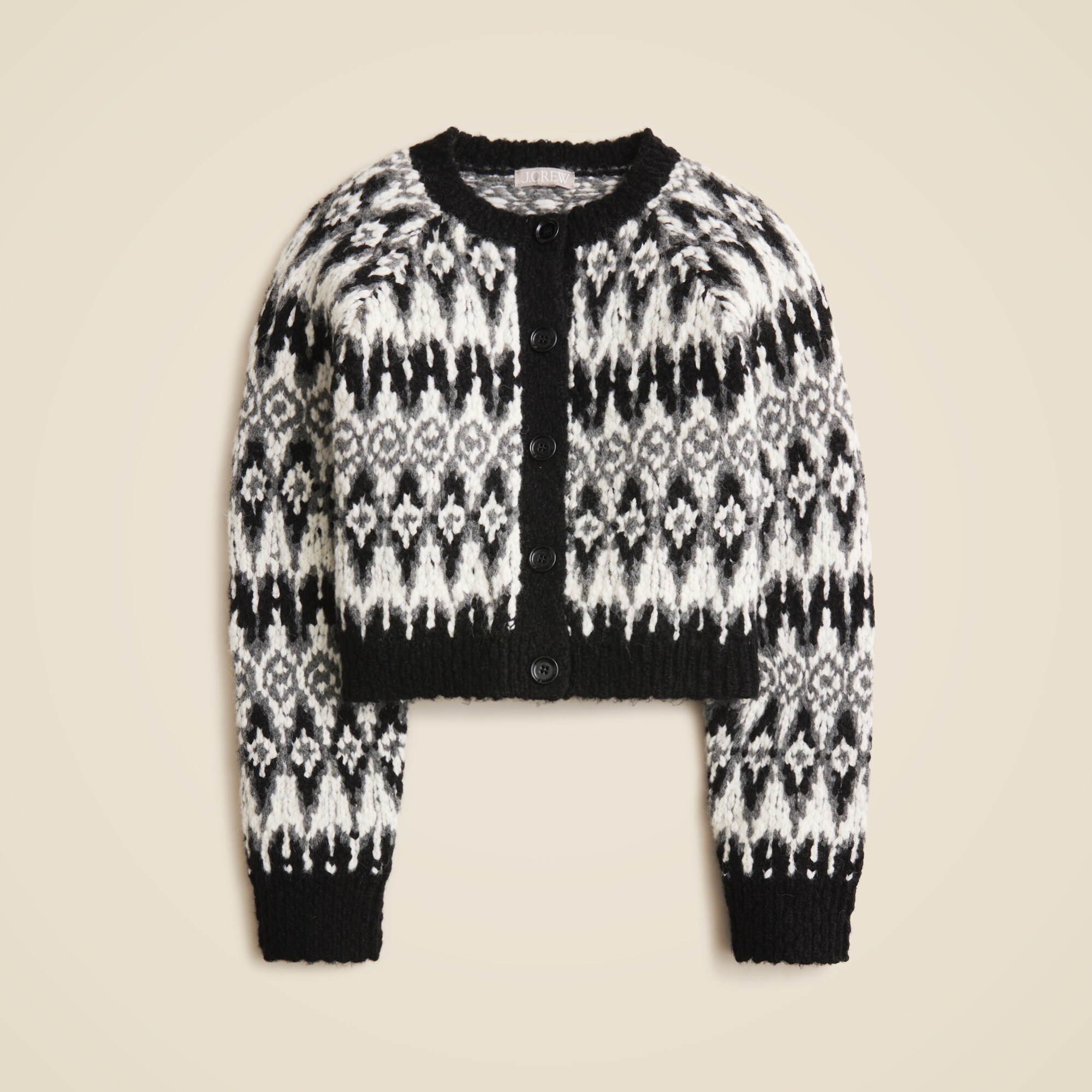 Cropped Fair Isle cardiga