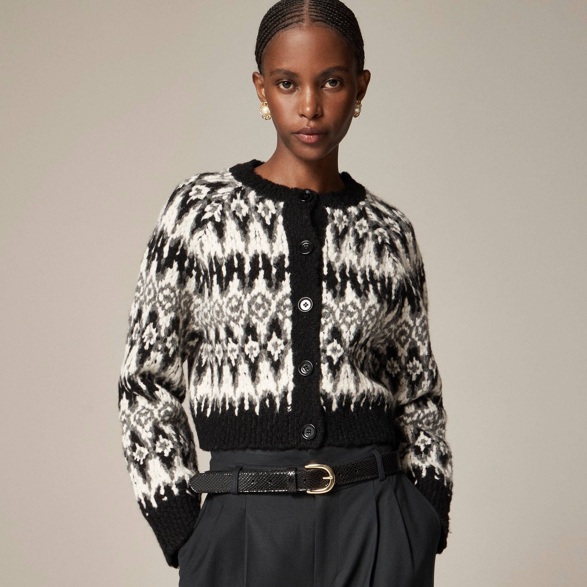  Cropped Fair Isle cardiga