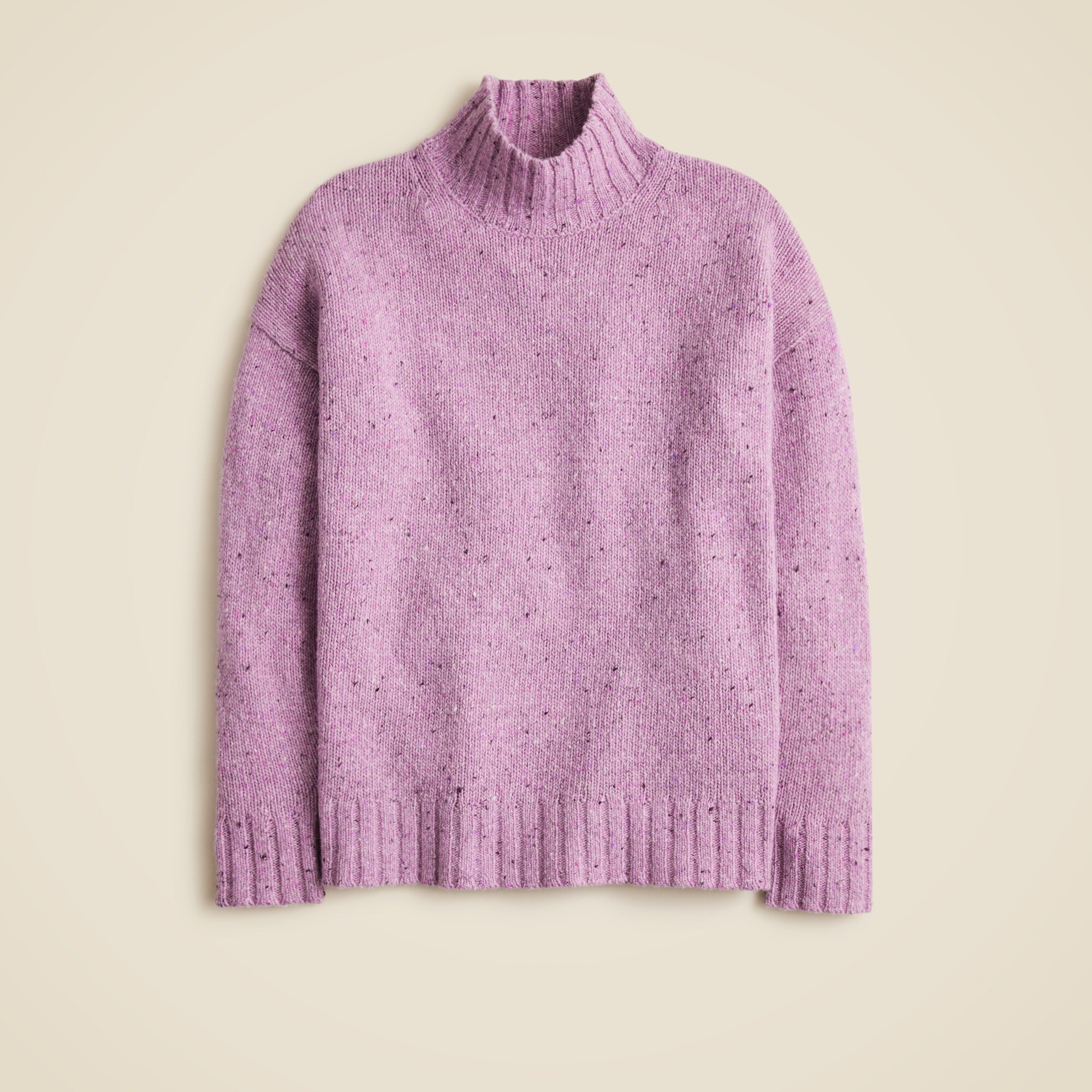 Relaxed turtleneck sweater in donegal wool blend