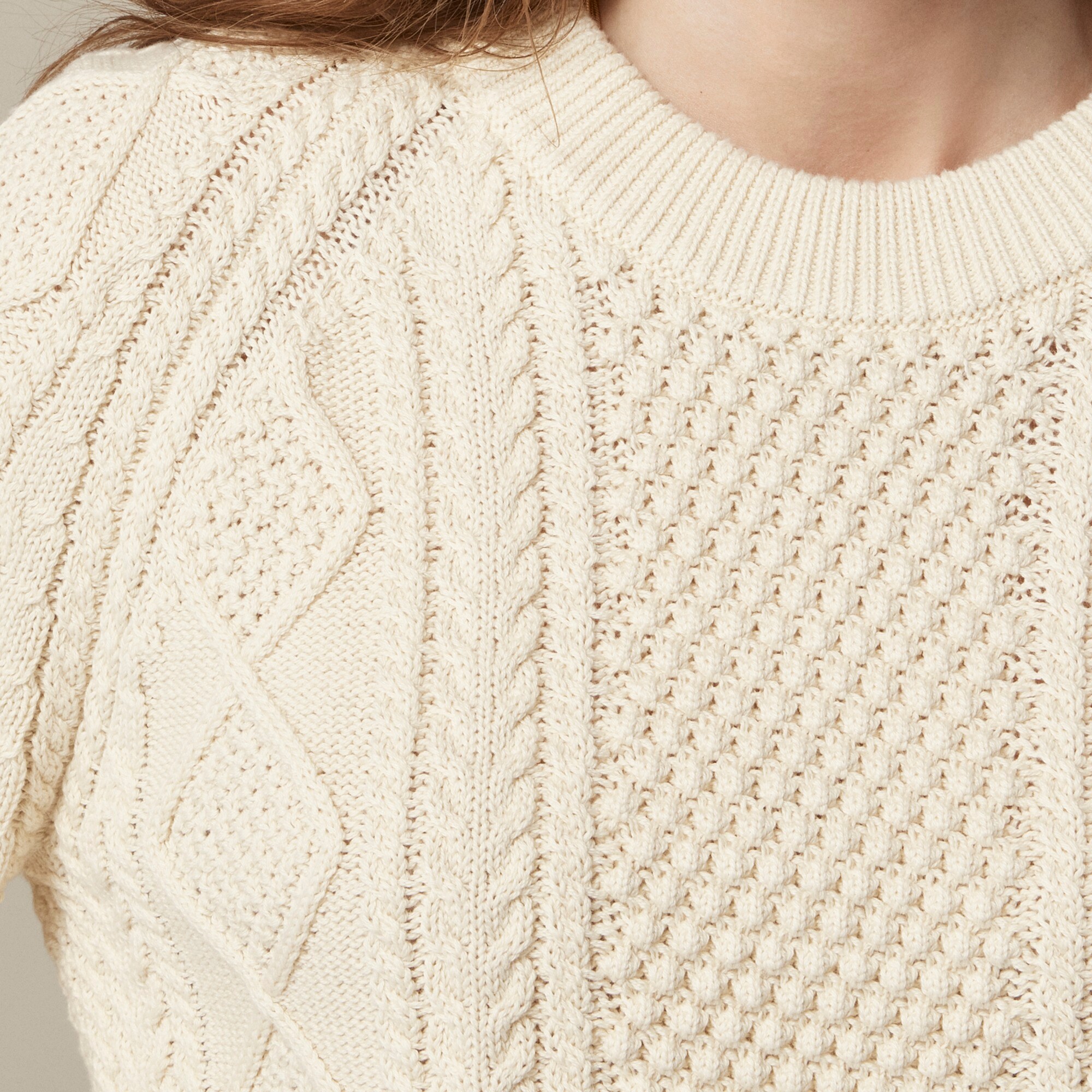 Cotton Cable-knit Crewneck Sweater For Women | J.Crew