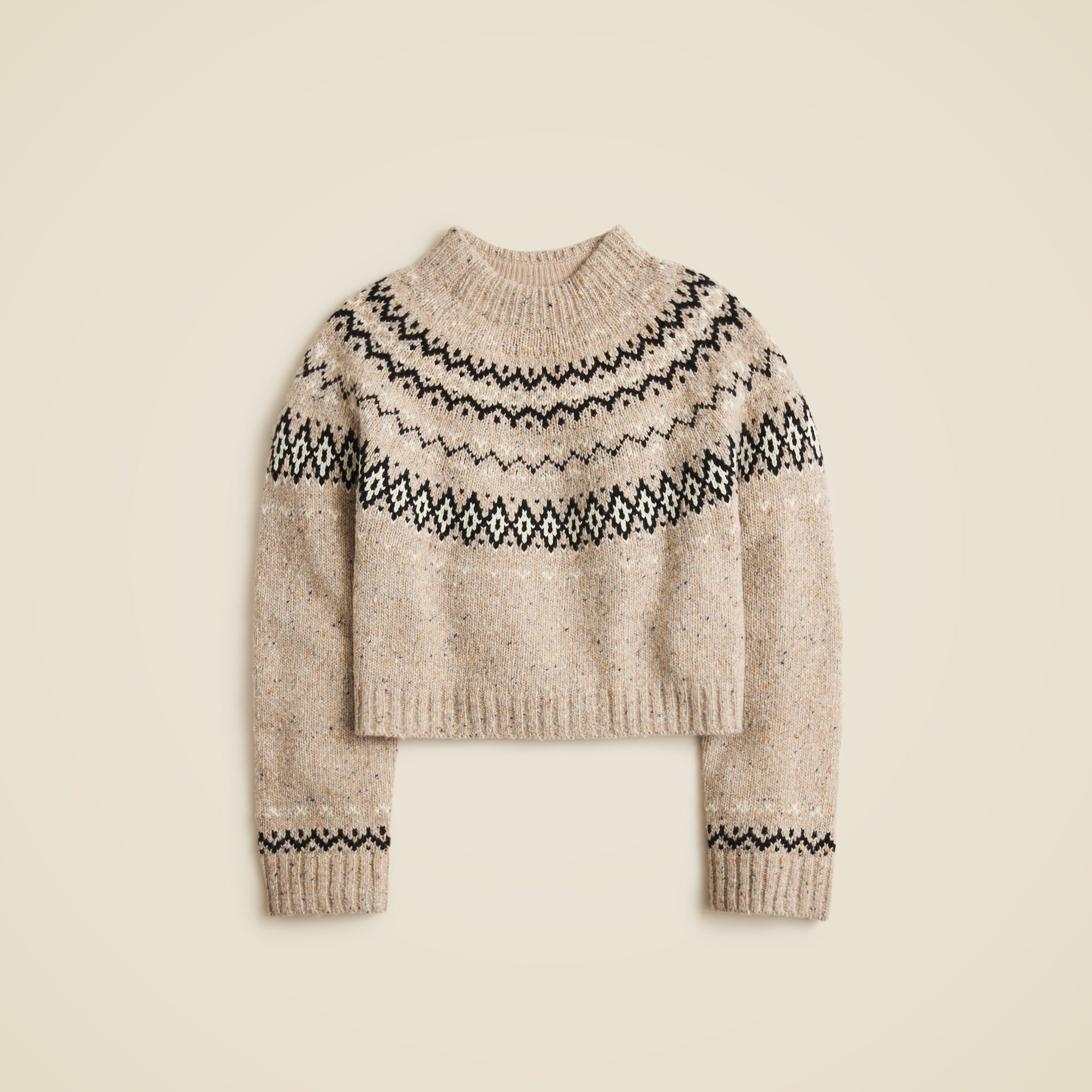 Fair Isle wide-mockneck sweater