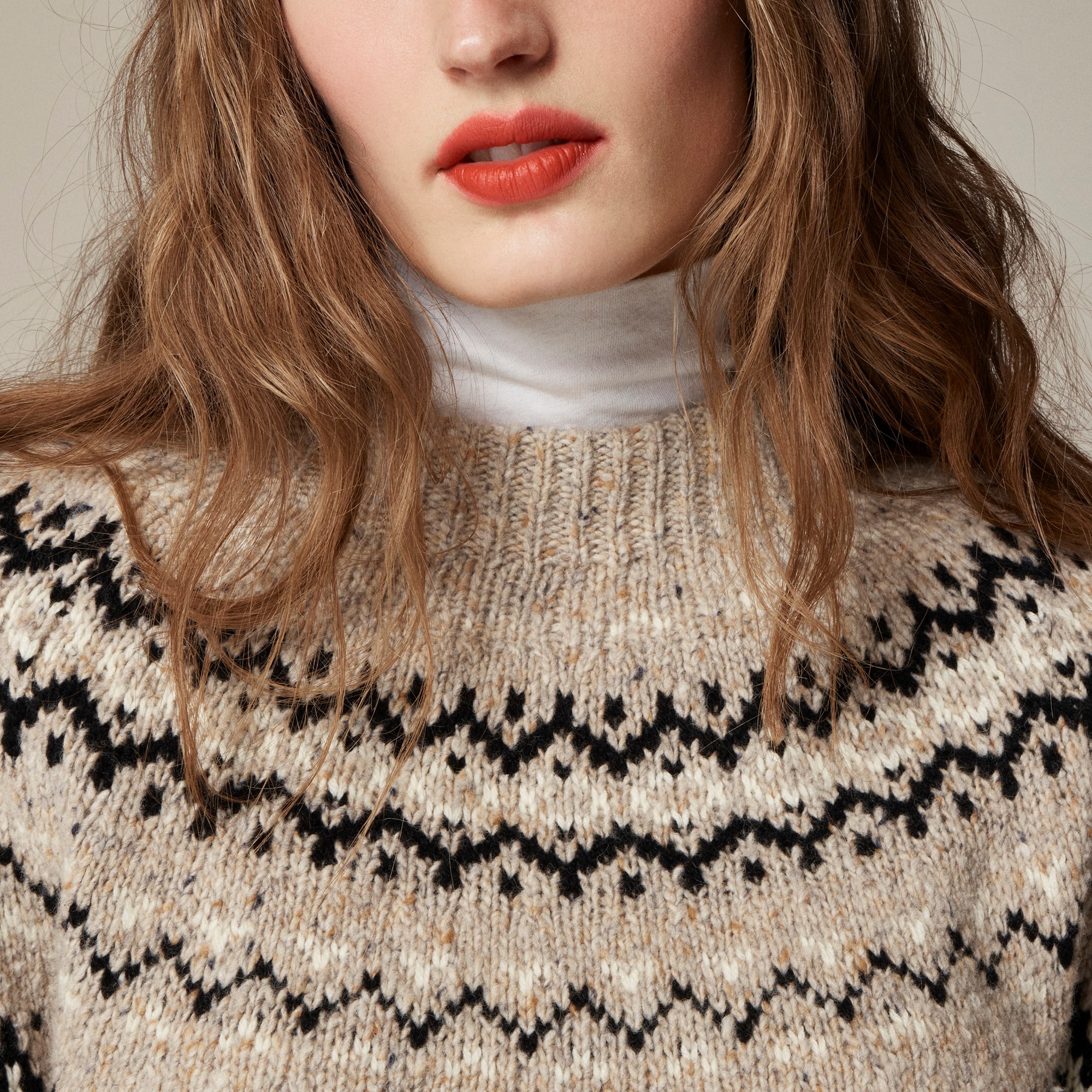 Fair Isle wide-mockneck sweater