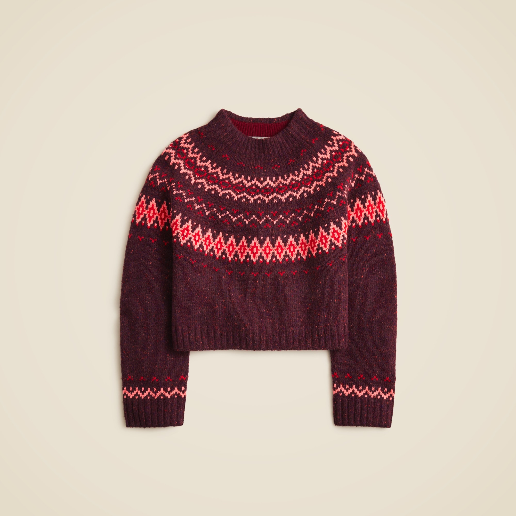  Fair Isle wide-mockneck sweater
