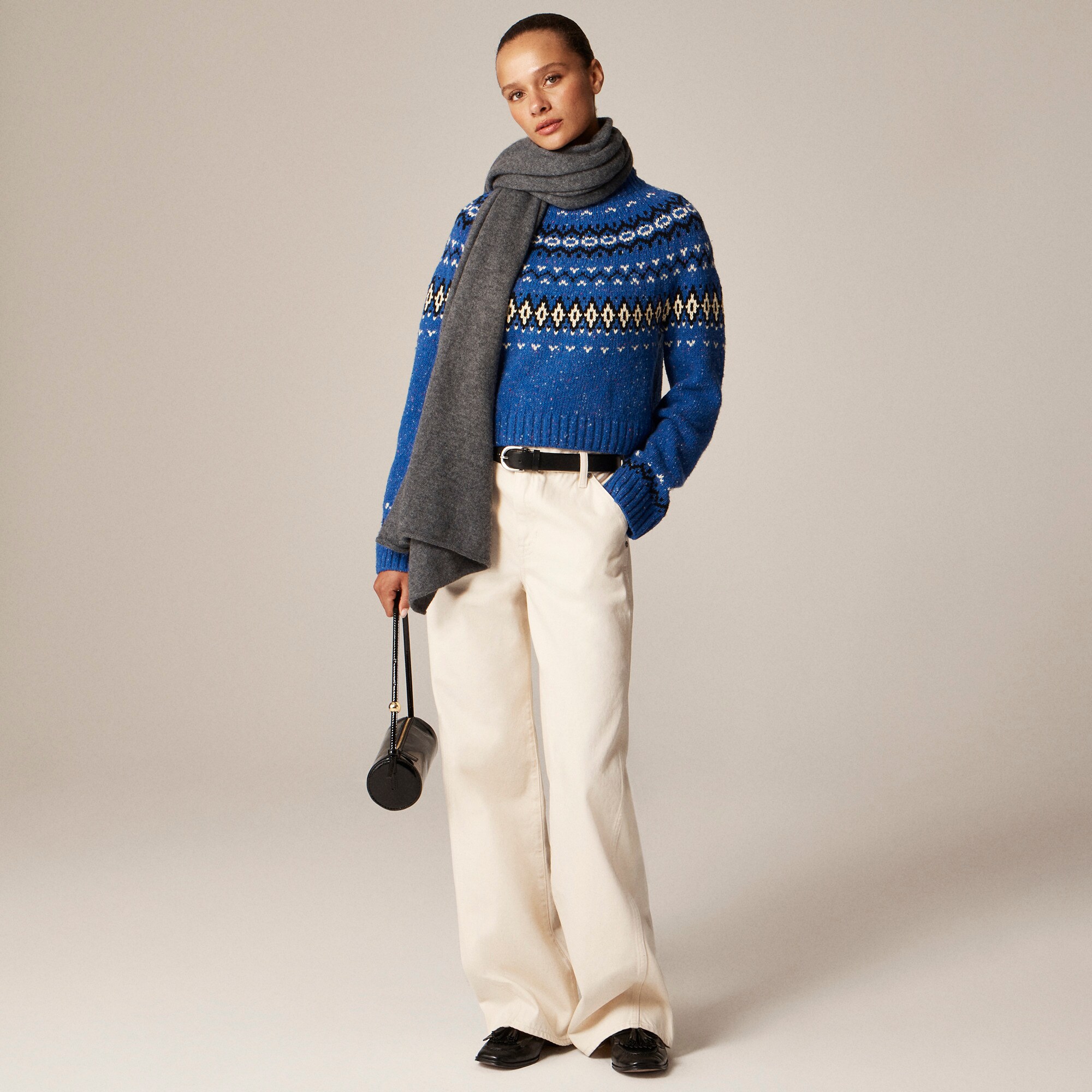 Fair Isle Wide-mockneck Sweater For Women | J.Crew