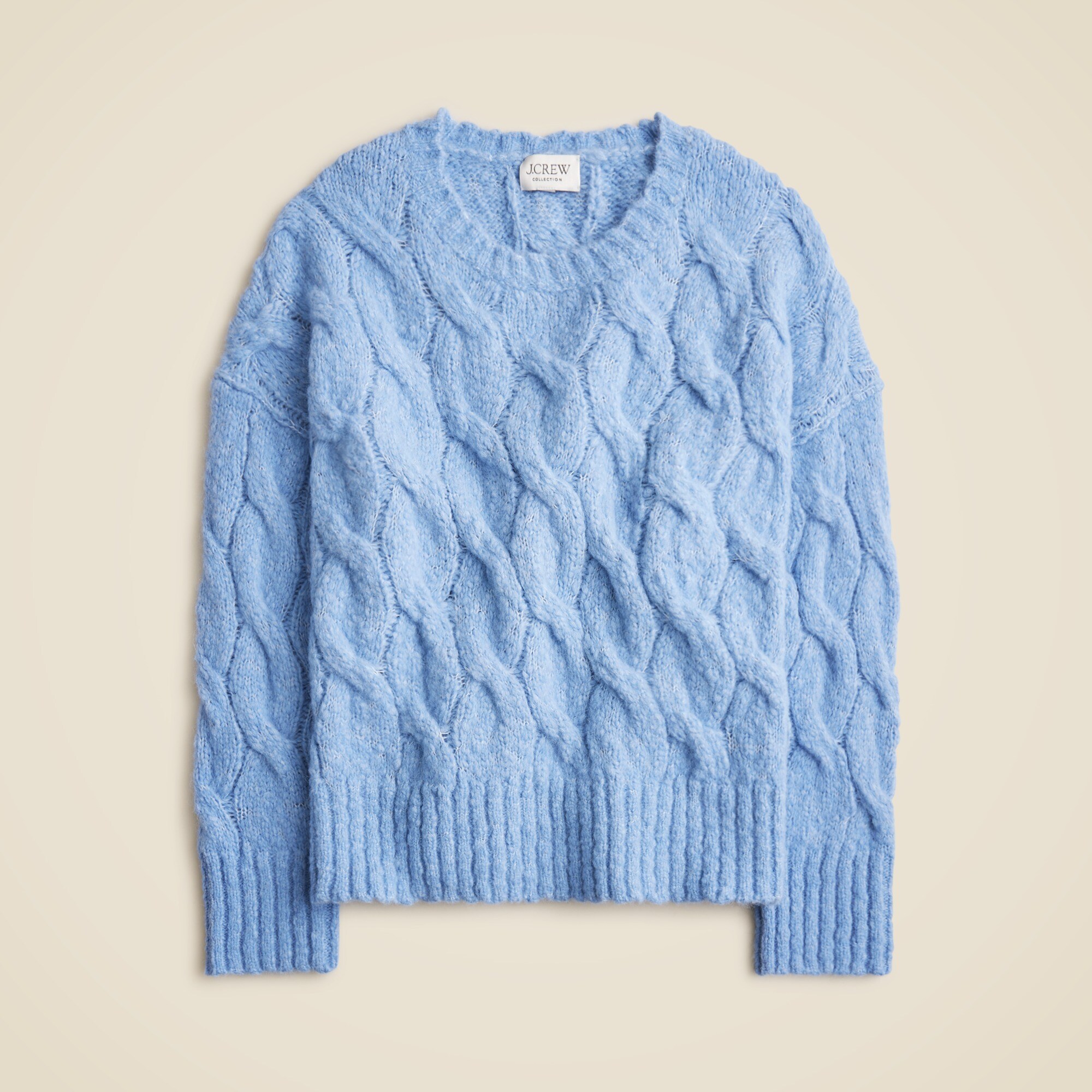 Collection oversized cable-knit crewneck sweater