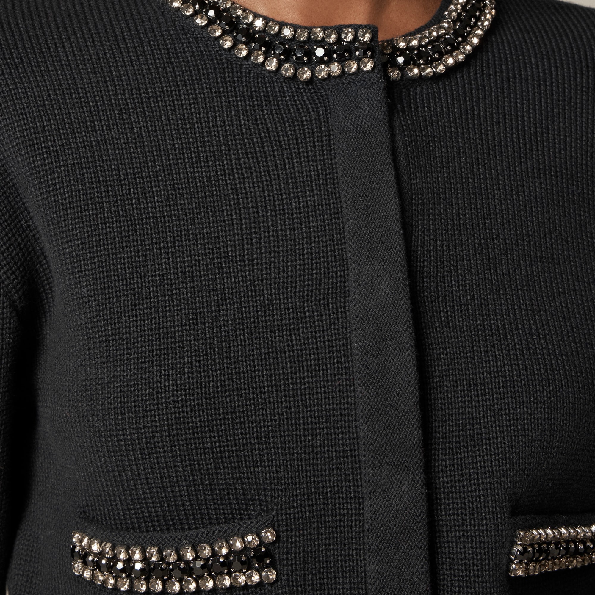New relaxed Emilie sweater lady jacket with jewel trim