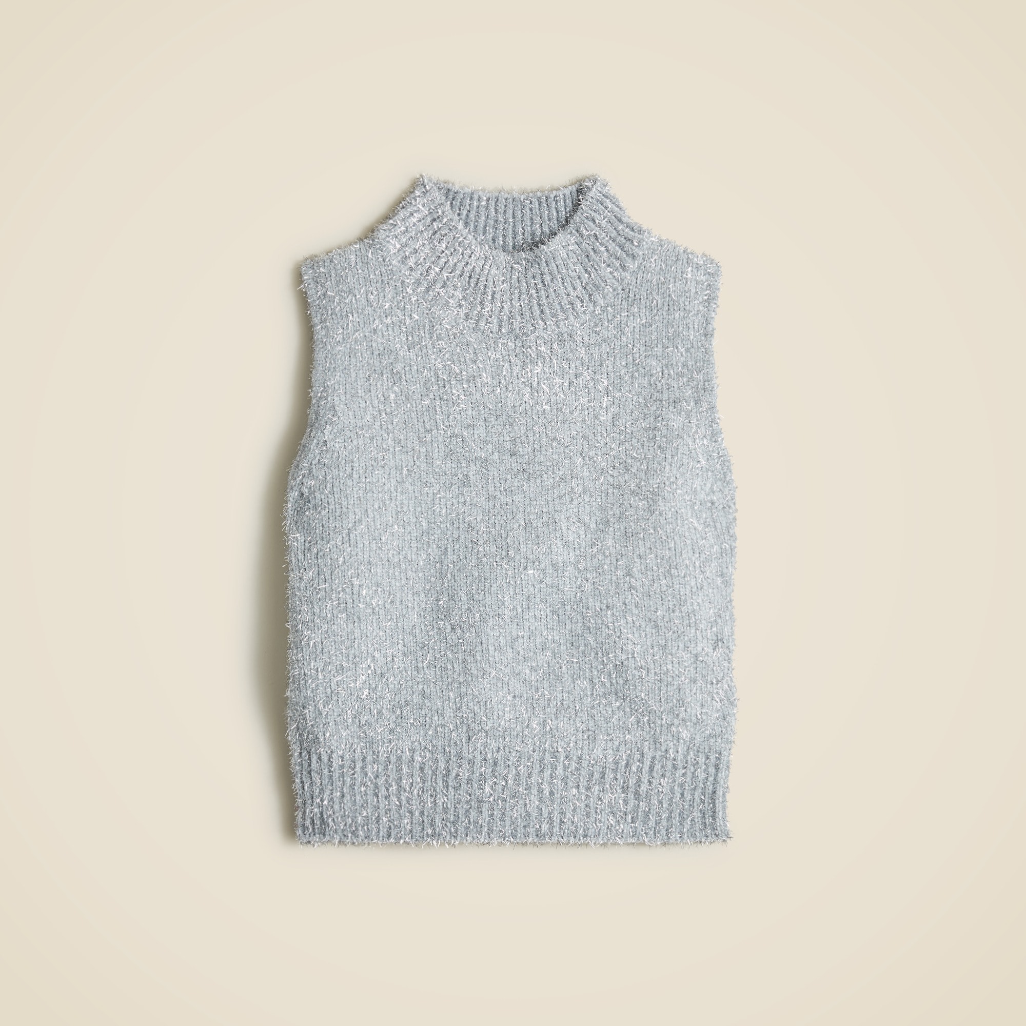Textured metallic sweater shell