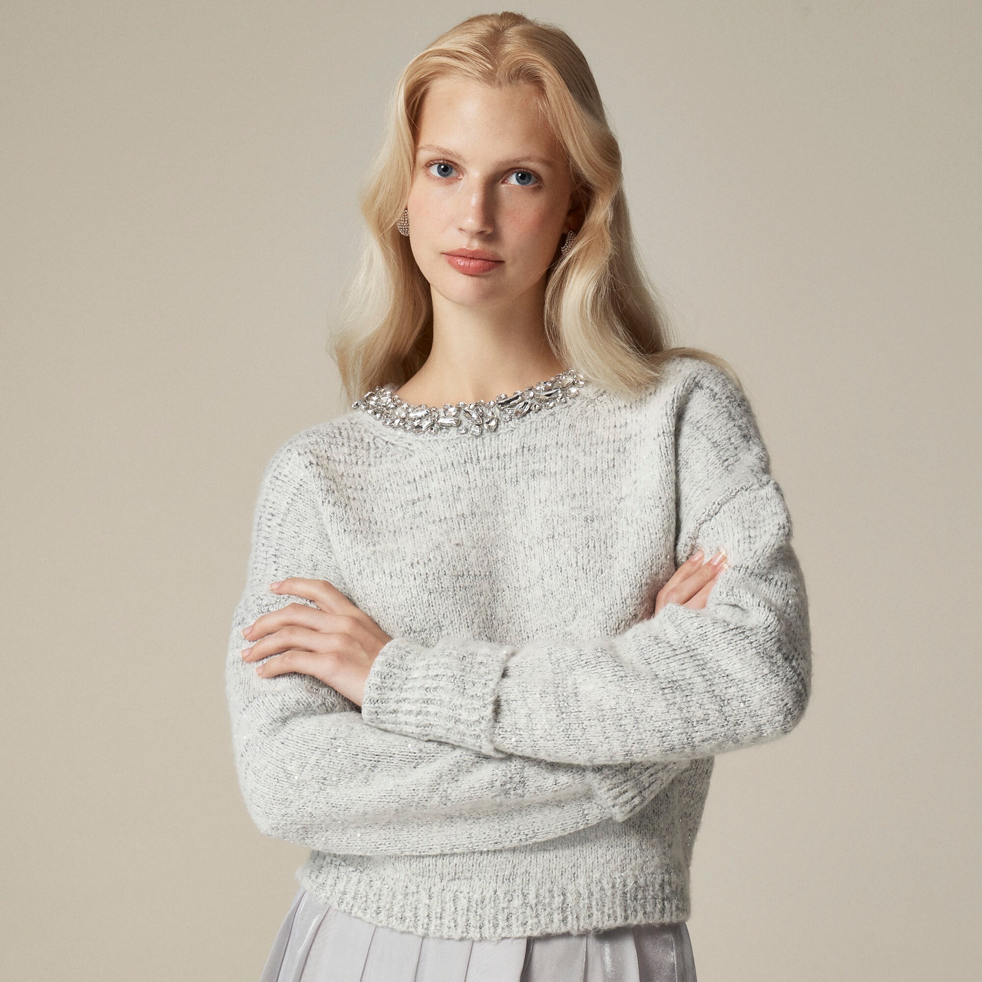 Embellished Pullover Sweater For Women | J.Crew
